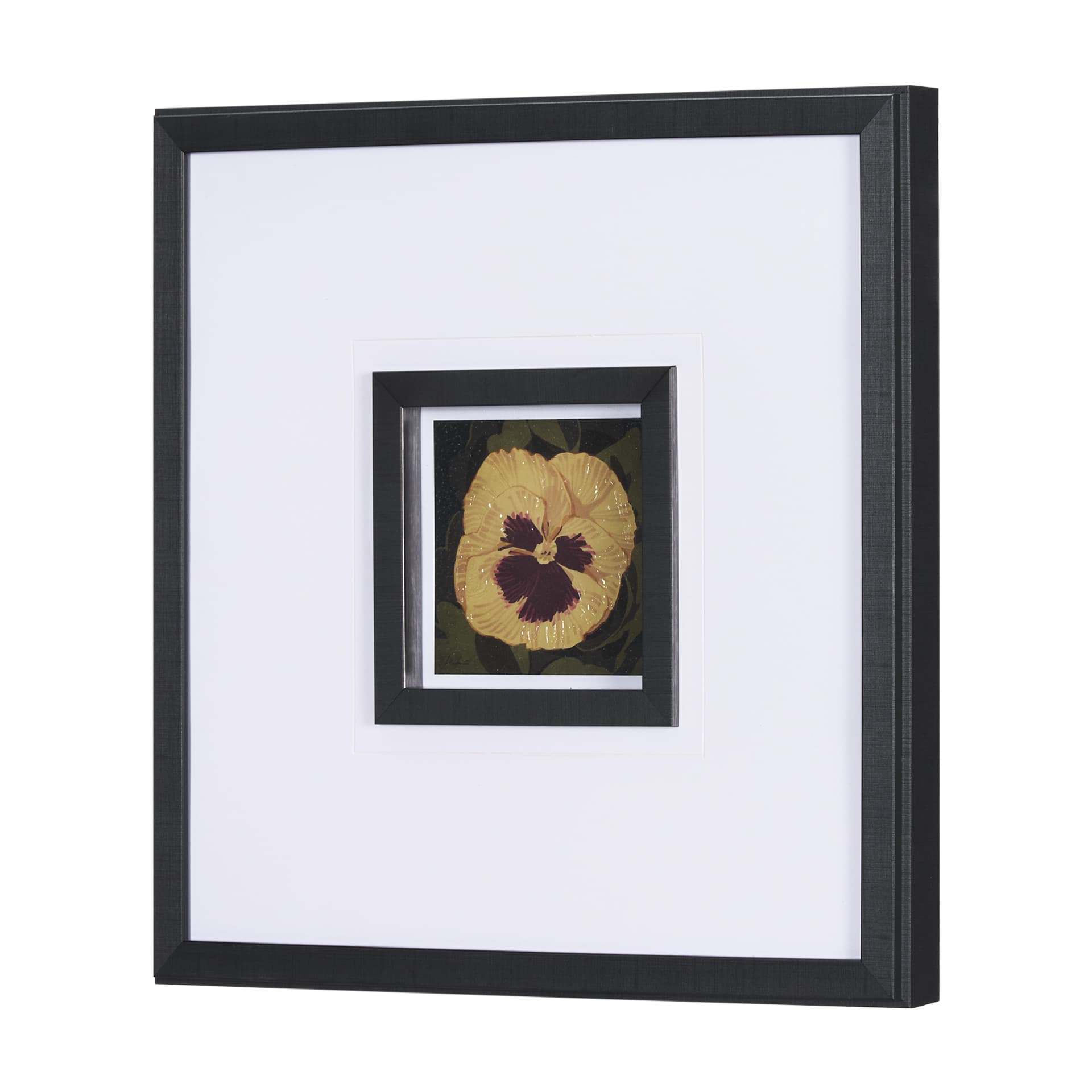 Flower Portrait I by Mercana Studio a Hand Embellished Textured Framed Art Print Matted under Glass — product photograph