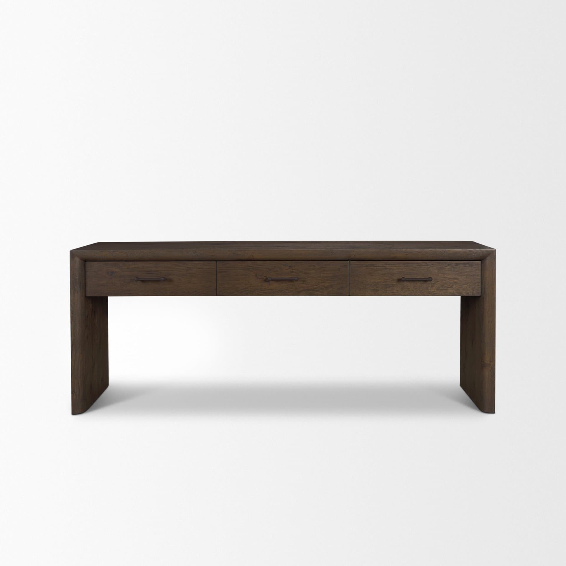 Belford 72" Dark Brown Oak Wood Console Table — product photograph