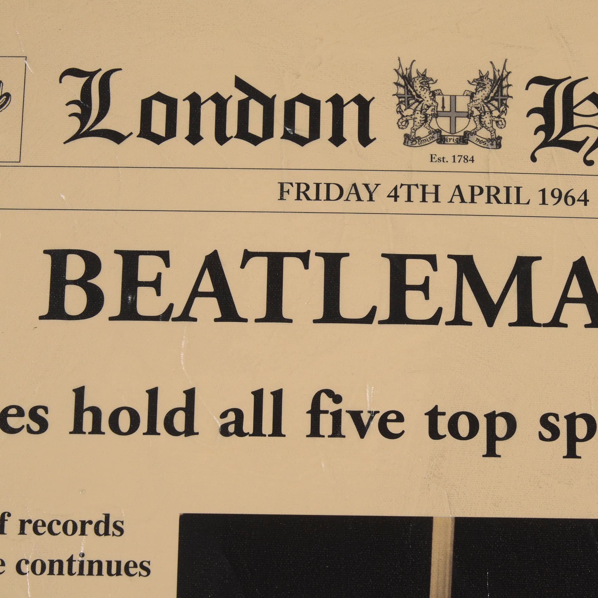 Beatlemania! by The Vintage Collection a Hand Embellished Framed Art Print Matted under Glass — product photograph
