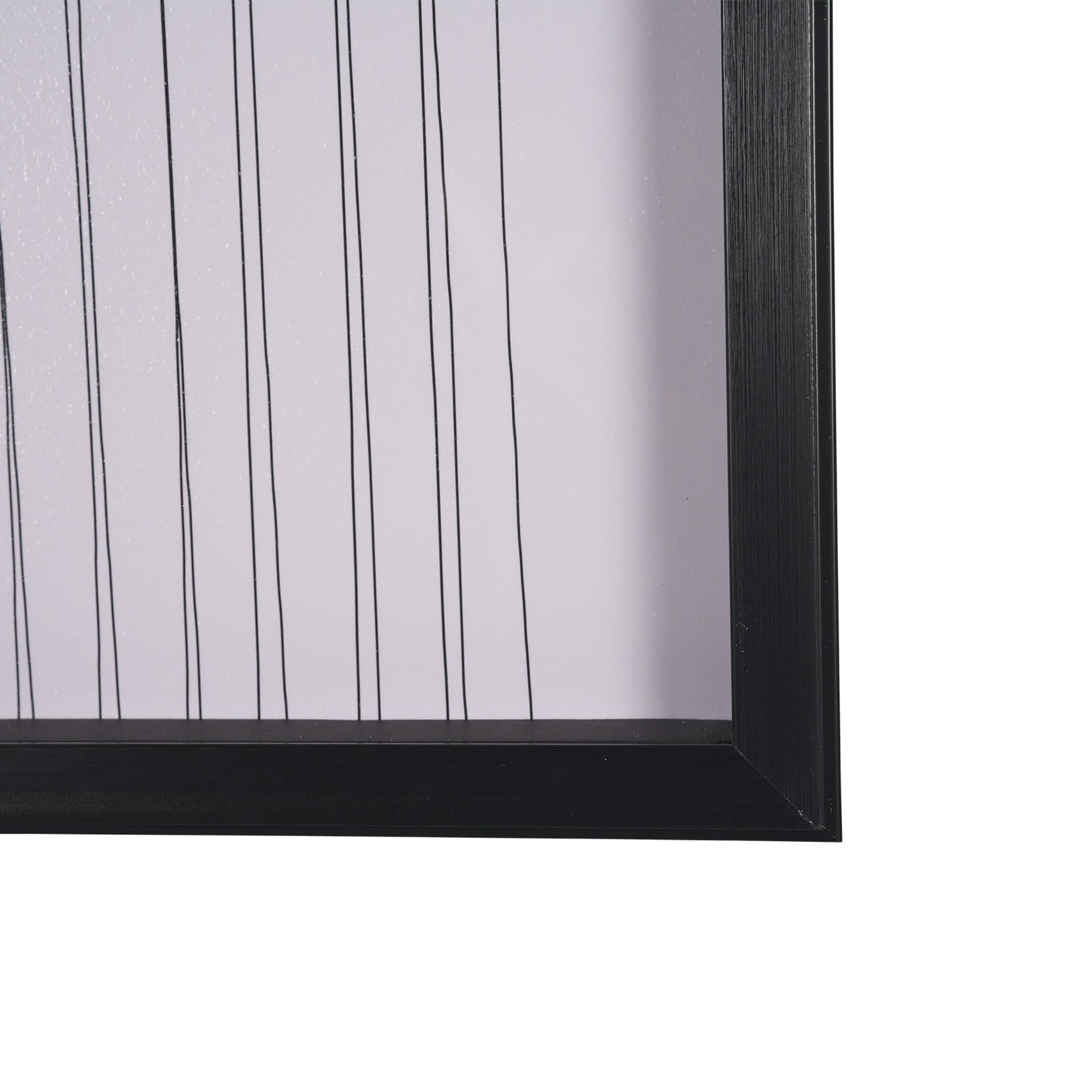 Black Reeds Yellow Abstract by Cats And Dogs Hand-Embellish Textured Framed Artwork Matt under Glass — product photograph