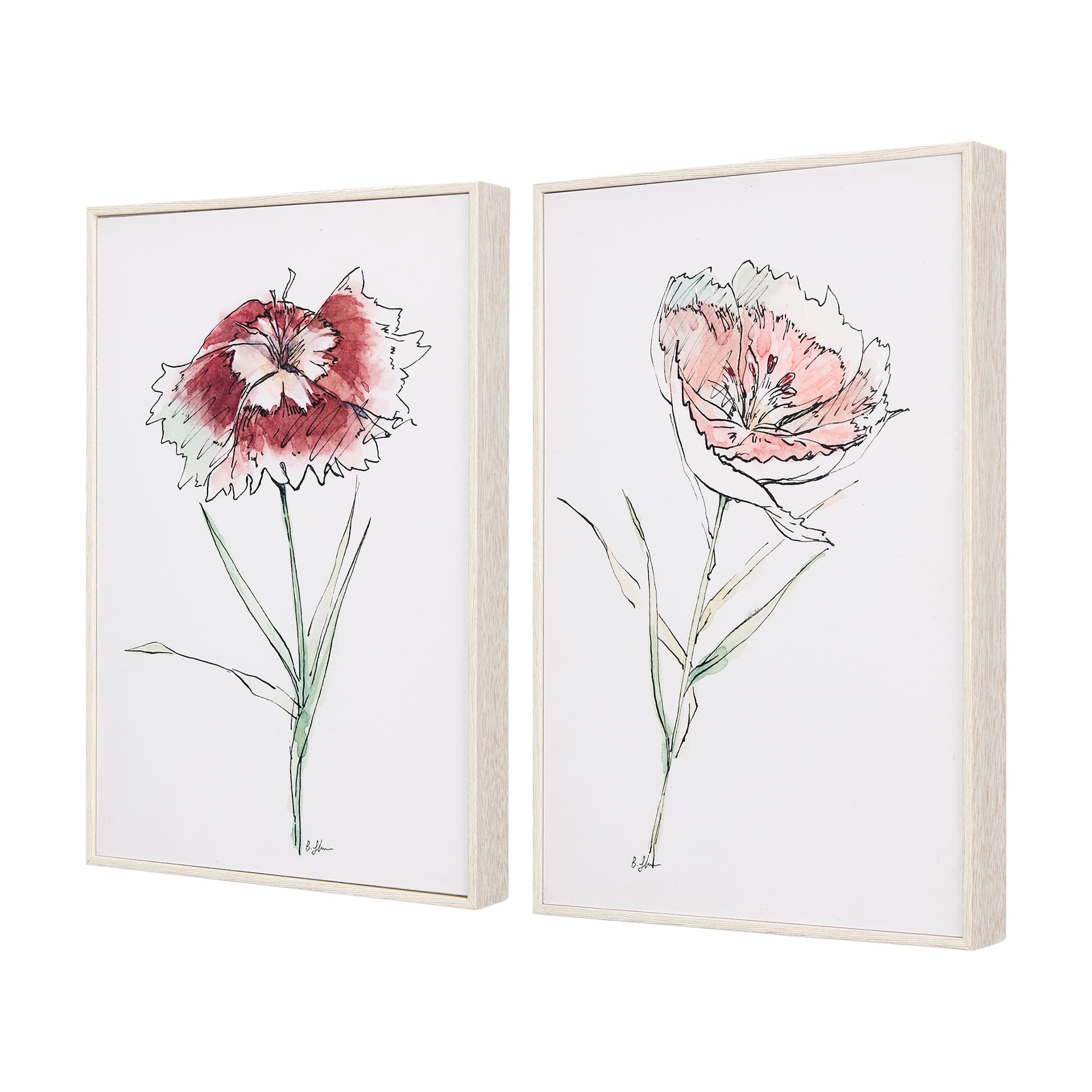 Dianthus I by Mercana Studio a Hand Embellished Textured Framed Art Print — product photograph