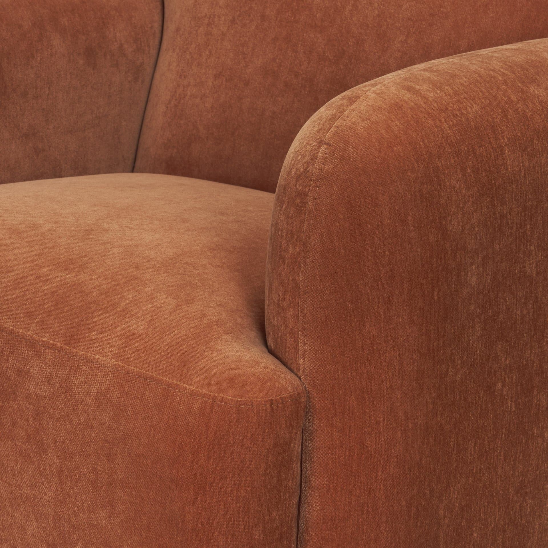 Saga Stonewashed Rust Chenille Fabric Upholstered Chair — product photograph