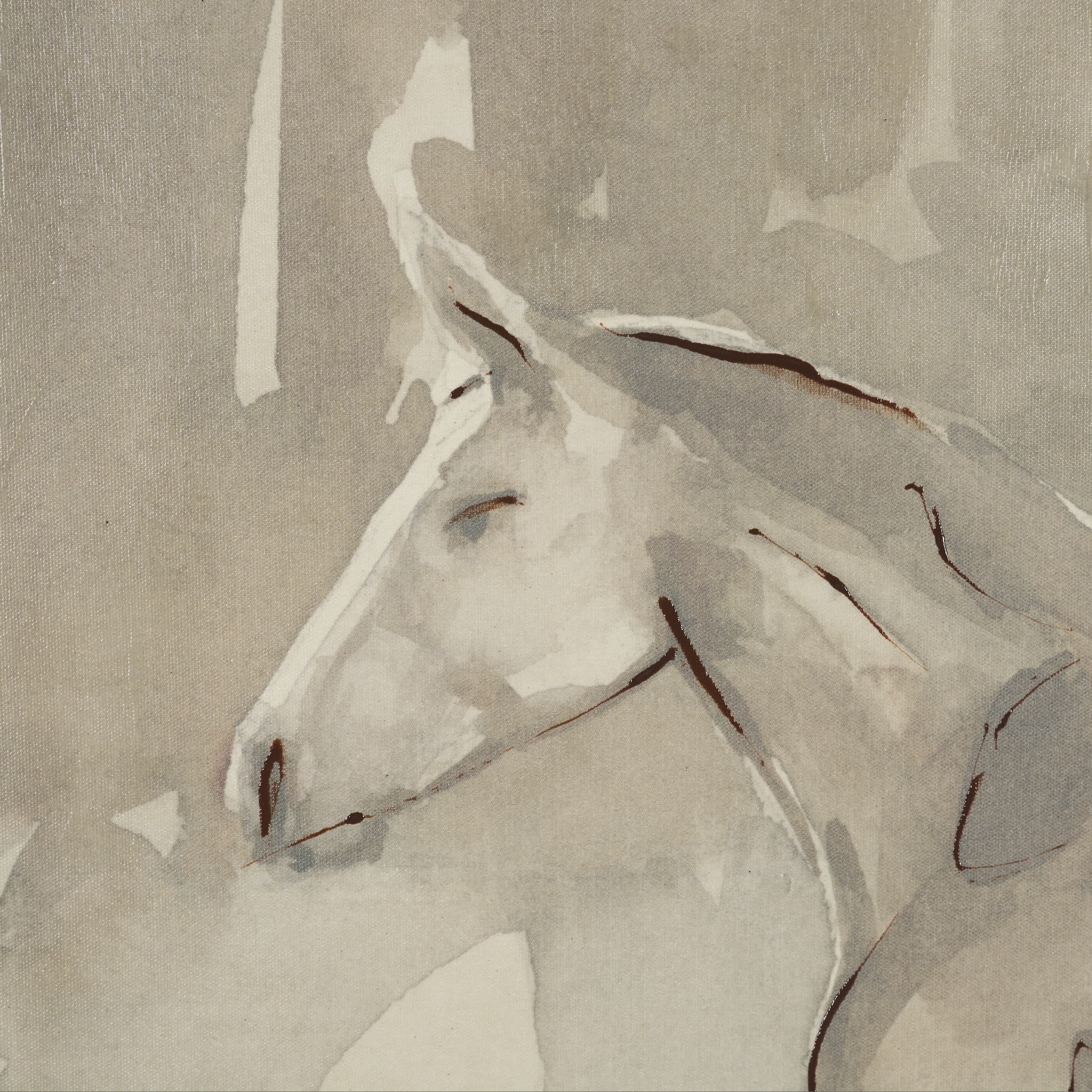 Figure Study: Equine Form II by Mercana Studio Hand-Embellished Textured Framed Canvas Artwork — product photograph