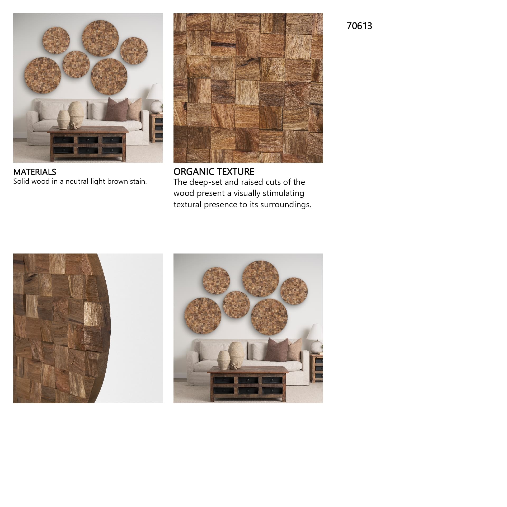 Into the Abyss II Light Brown Wood 24" Wall Decor — in a styled room