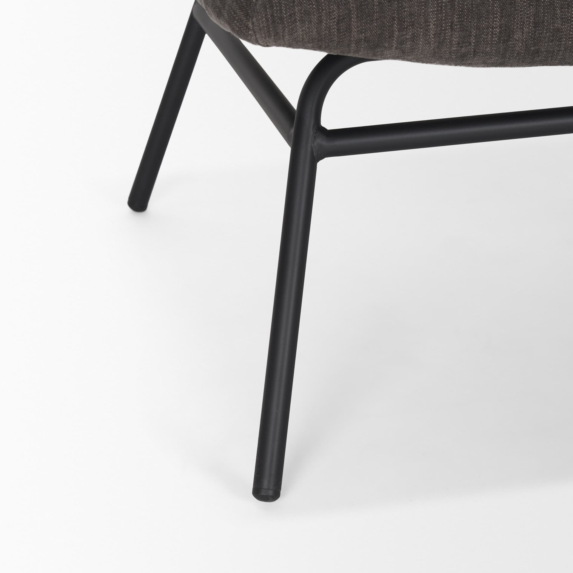 Nora Charcoal Fabric w/ Matte Black Metal Legs Accent Chair — product photograph