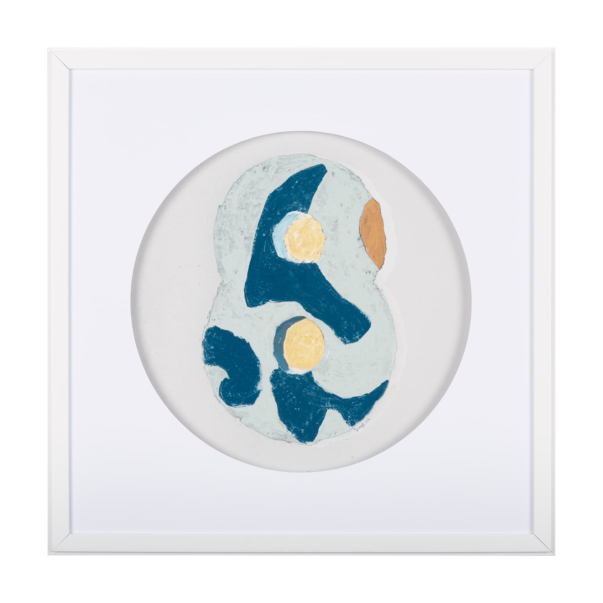 Numbers VIII by Mercana Studio a Hand Embellished Textured Framed Art Print Matted under Glass — product photograph