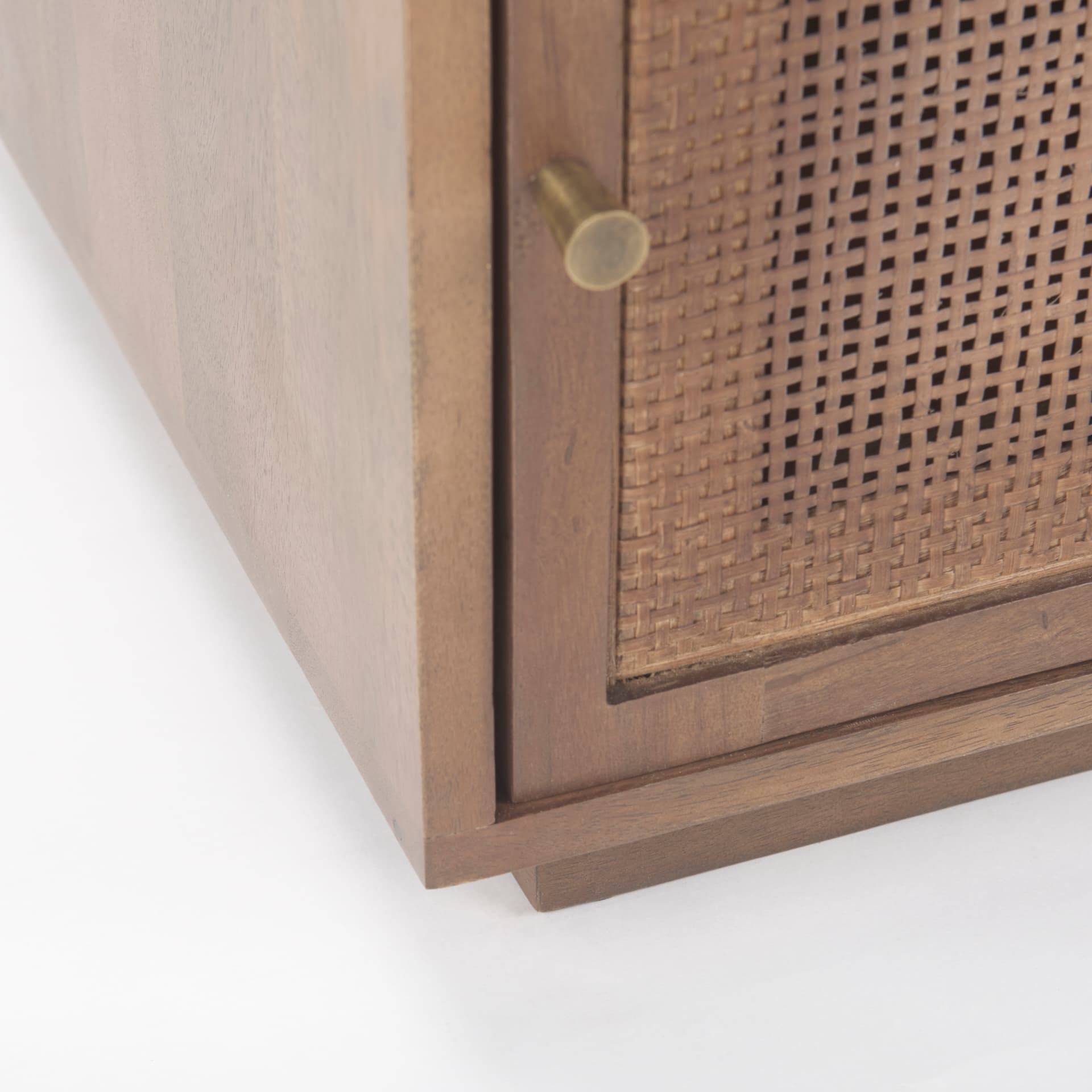 Grier Medium Brown Wood w/ Cane End Table — product photograph