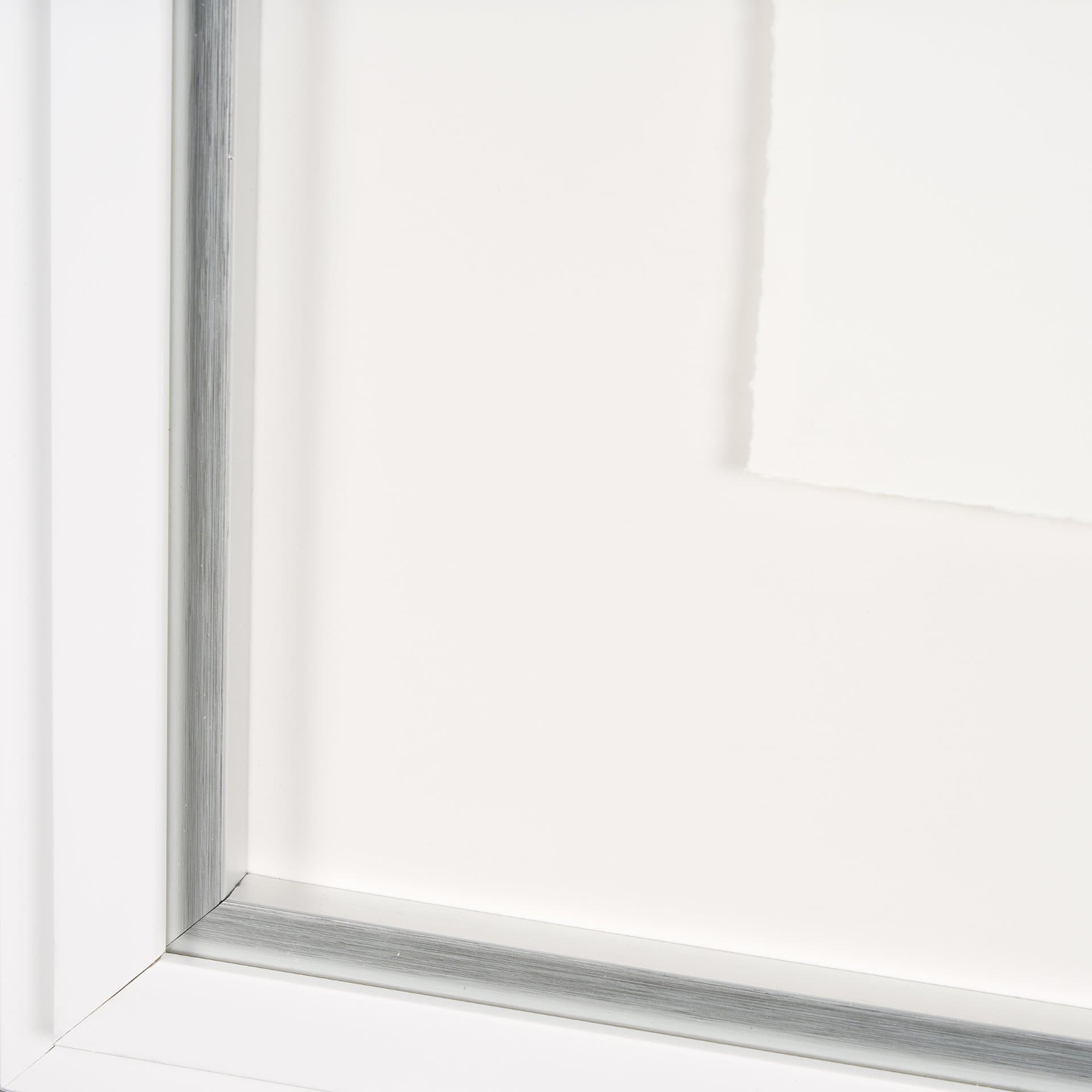 Random Lines Silver by Studio M a handmade Original Framed Artwork under Glass — product photograph