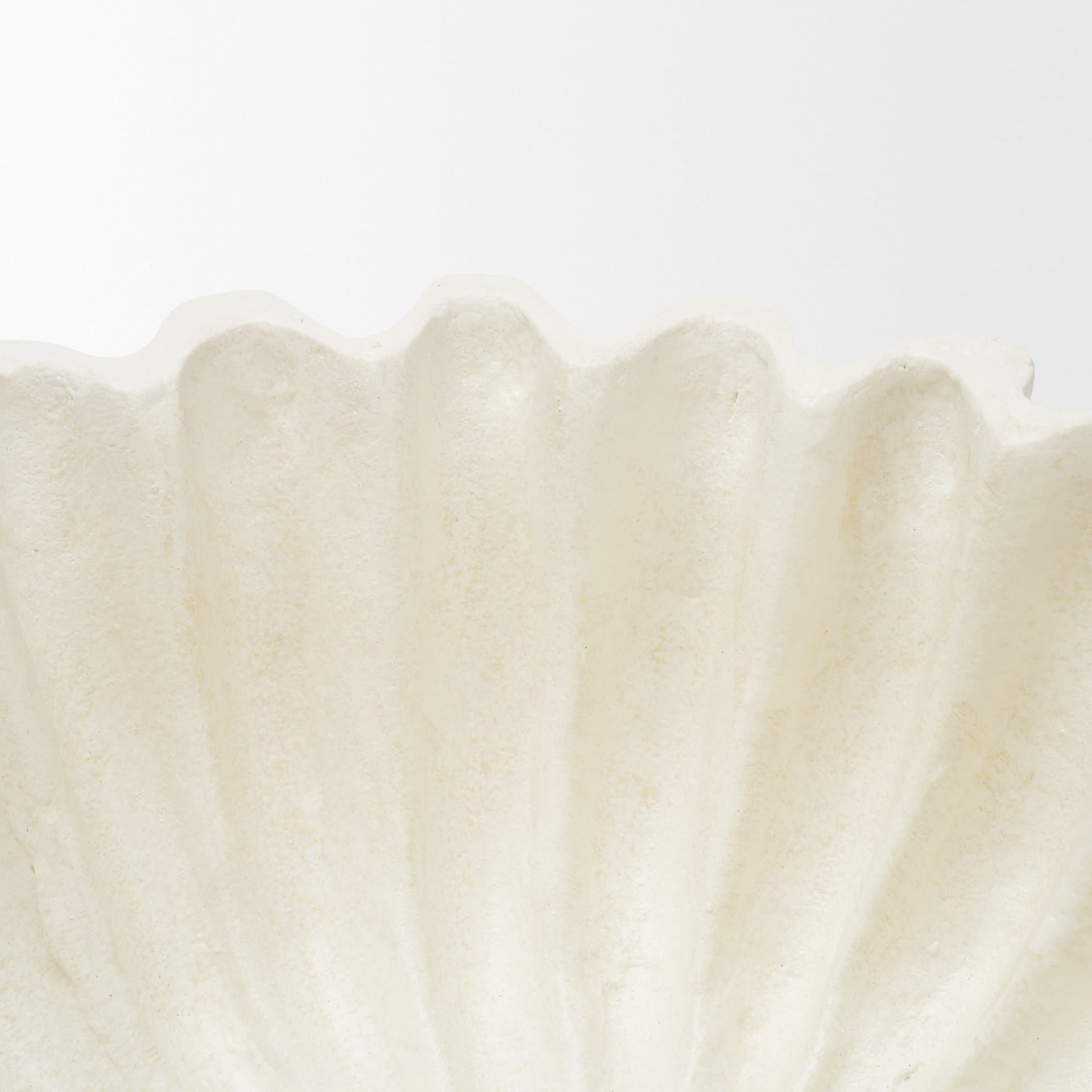 Camelia Fluted White Paper Mache Pedastal Centerpiece Bowl — product photograph