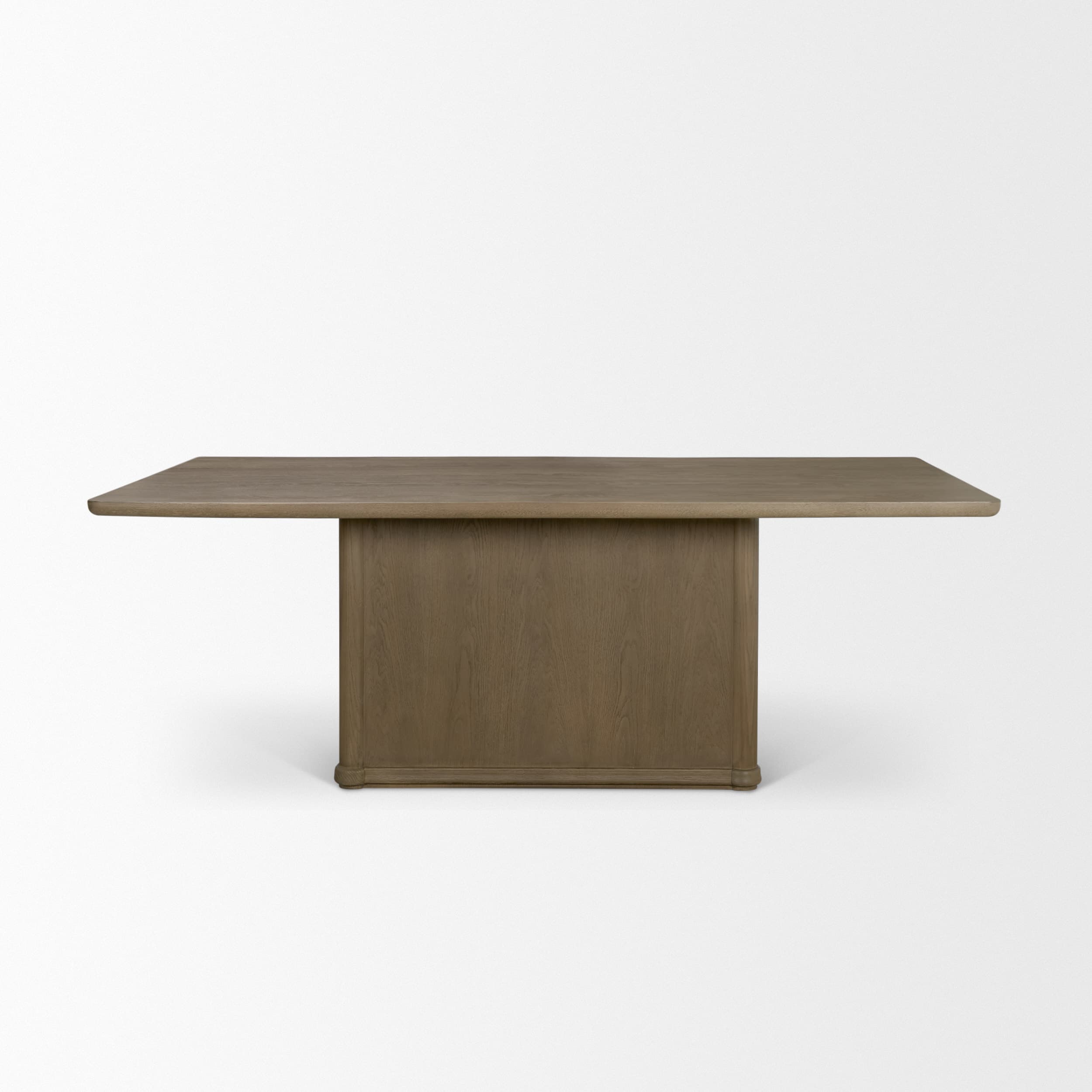 Alden 84"L x 40"W Rectangular Pedestal Dining Table | Modern | Brown Wood | Seats 8 — product photograph
