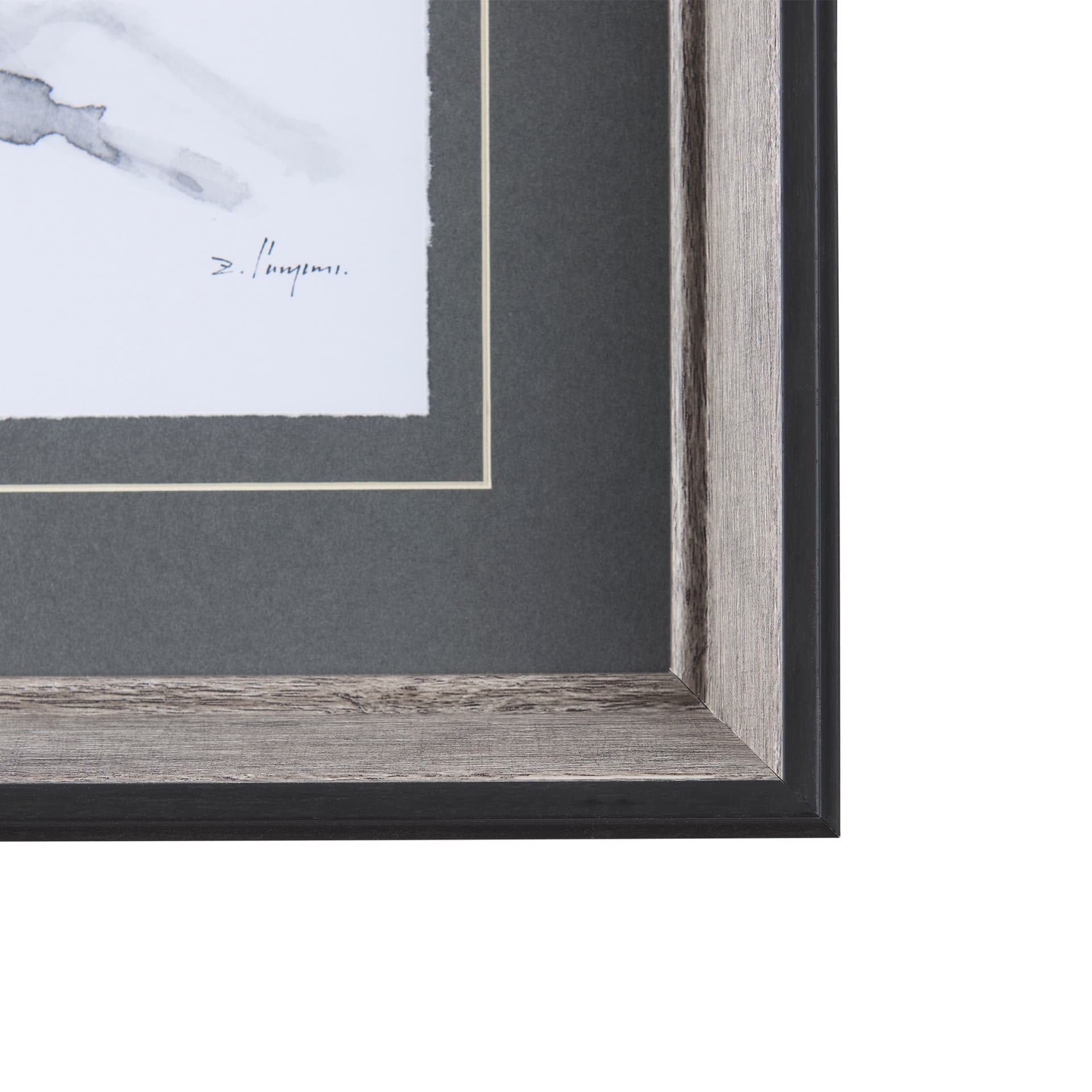 Eastern Blue BW IV by Mercana Studio a Hand Embellished Textured Framed Art Print Matted under Glass — product photograph