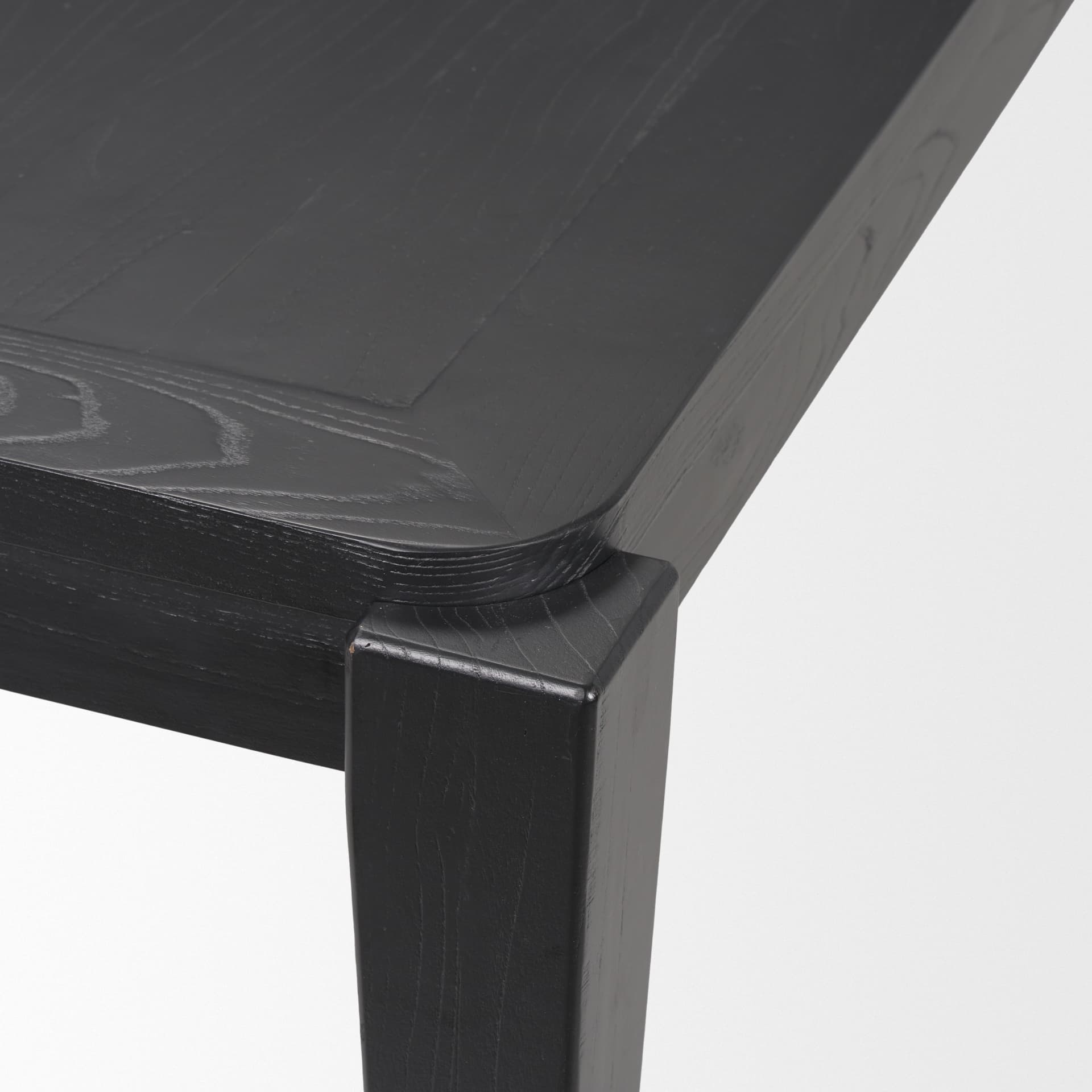 Teva 92"L x 39"W Rectangular Dining Table | Modern | Black Wood | Seats 8 — product photograph