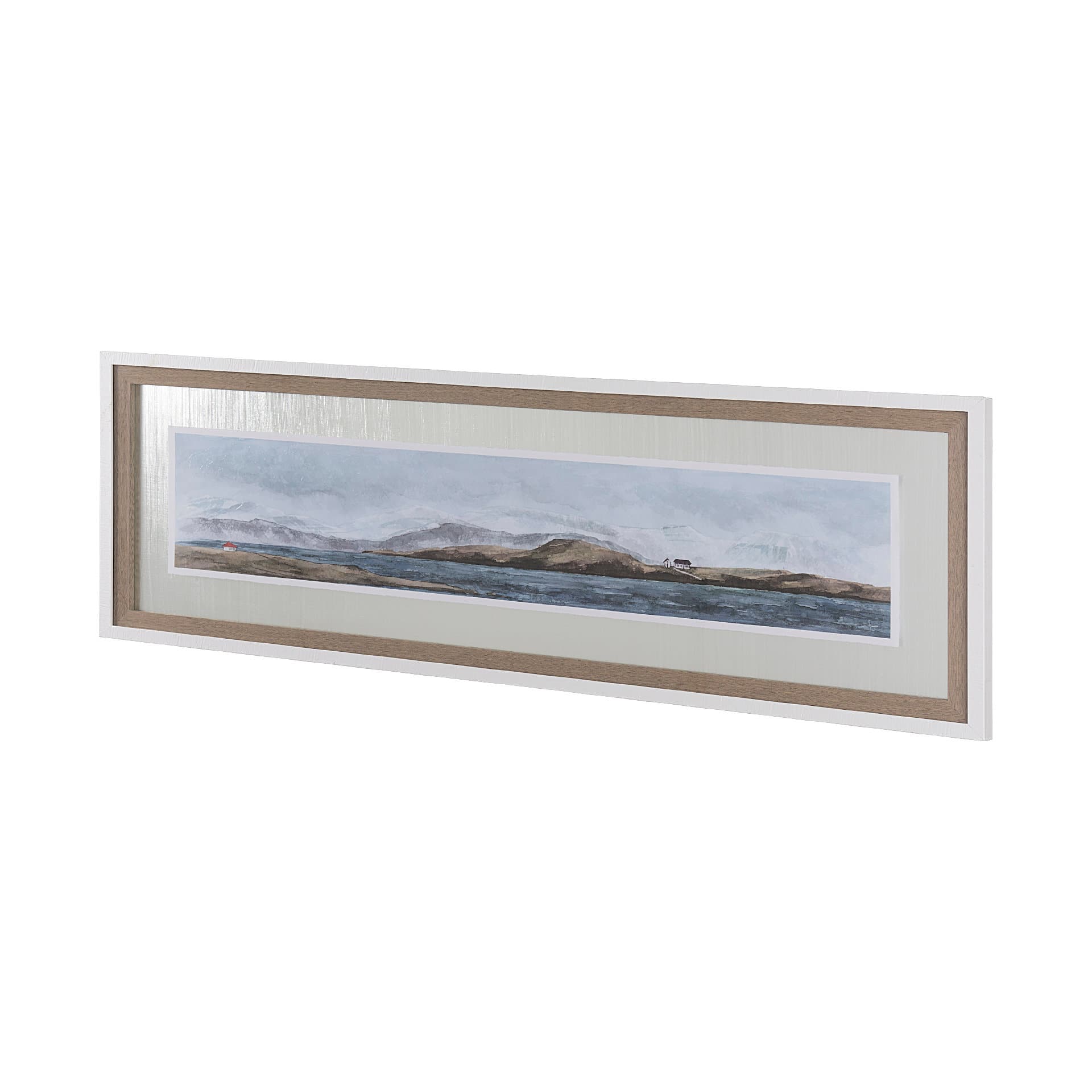 Icelandic Seascape by Jonathan Klassen Hand Embellished Textured Framed Art Print Matted under Glass — product photograph