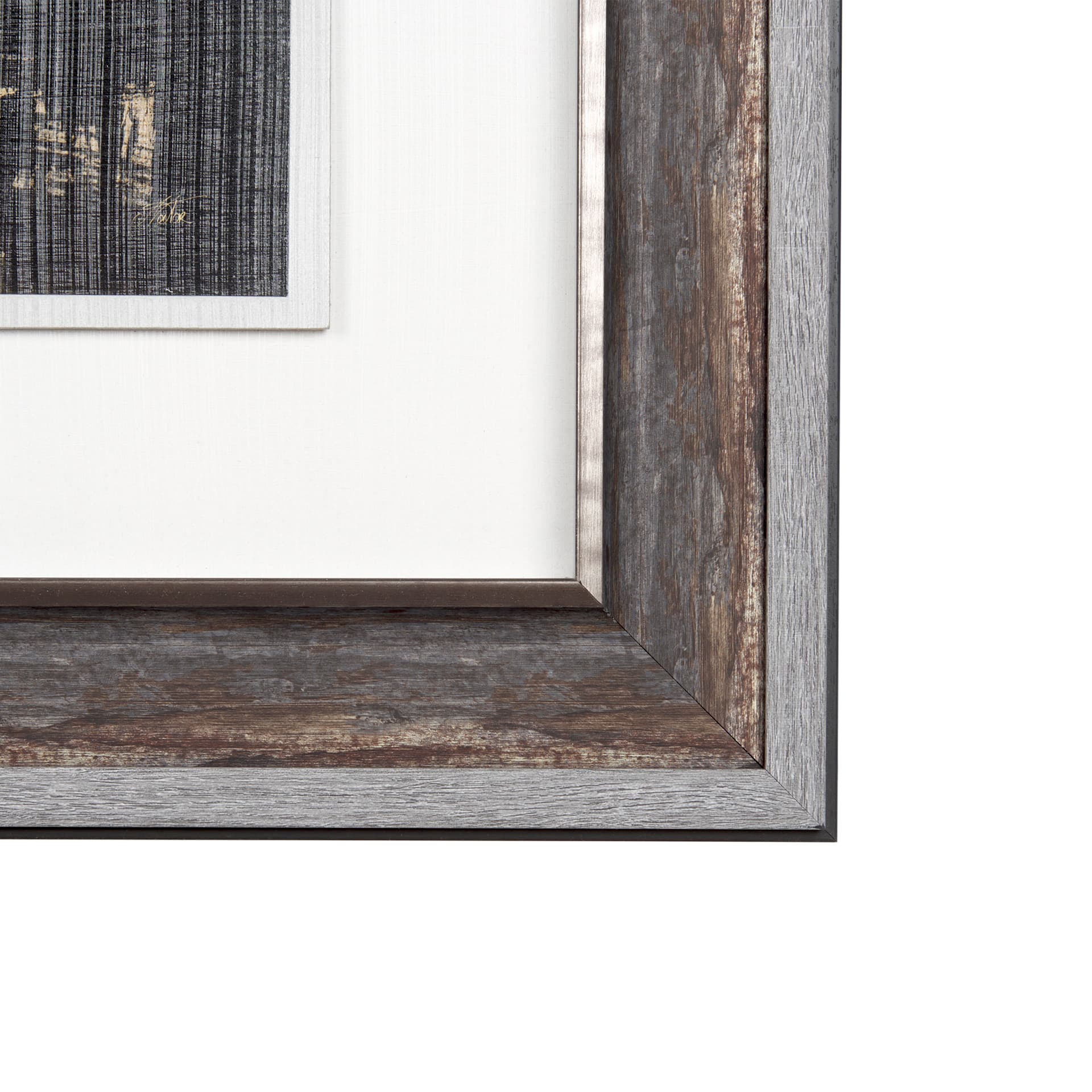 Silver and gold Inspiration I by Mercana Studio a Hand Embellished Textured Framed Art Print — product photograph