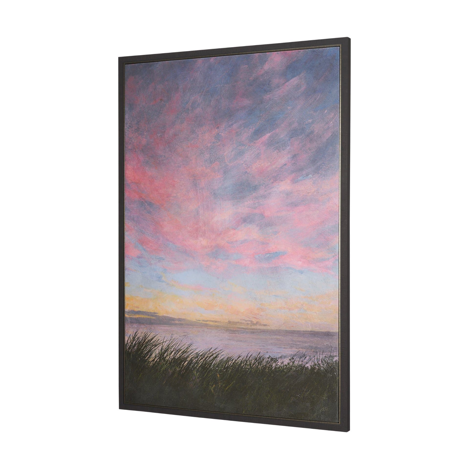 Crescent Sunset II by Mercana Studio Hand-Embellished Textured Framed Canvas Artwork — product photograph
