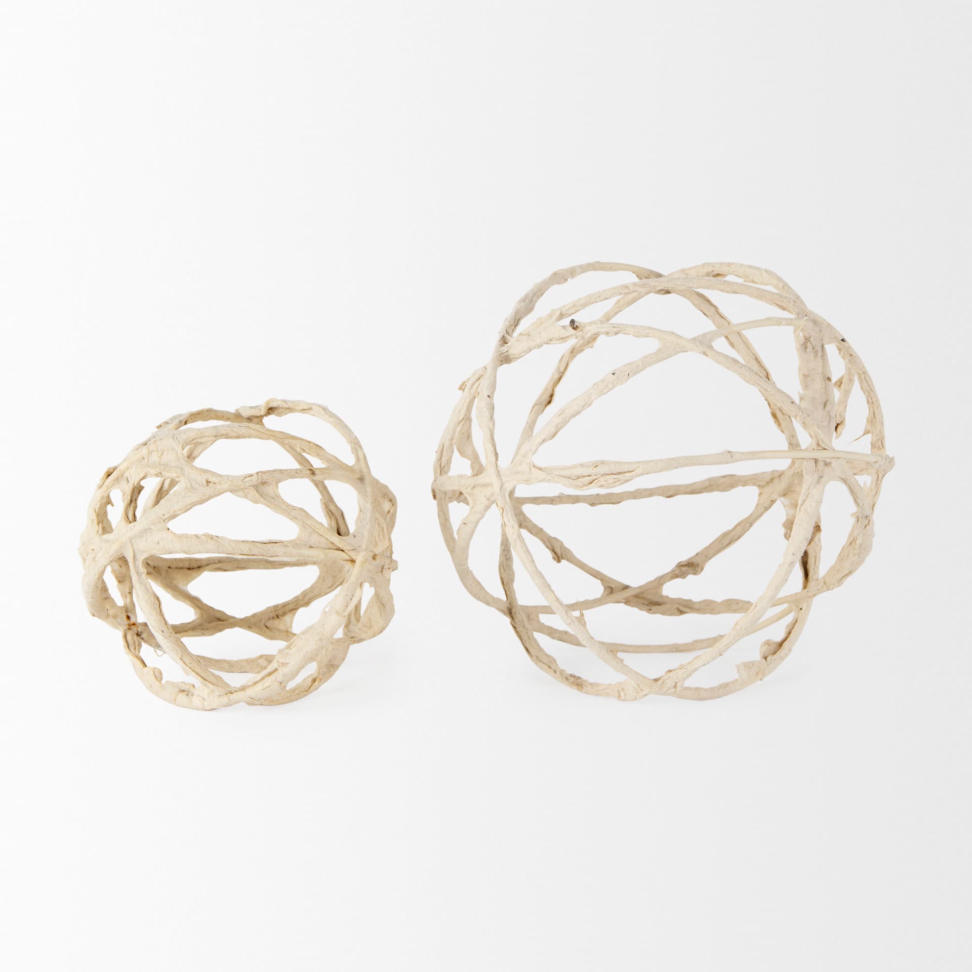 Kali 4.5L x 4.5W x 4.5H Small Beige Decorative Metal and Paper Object — product photograph