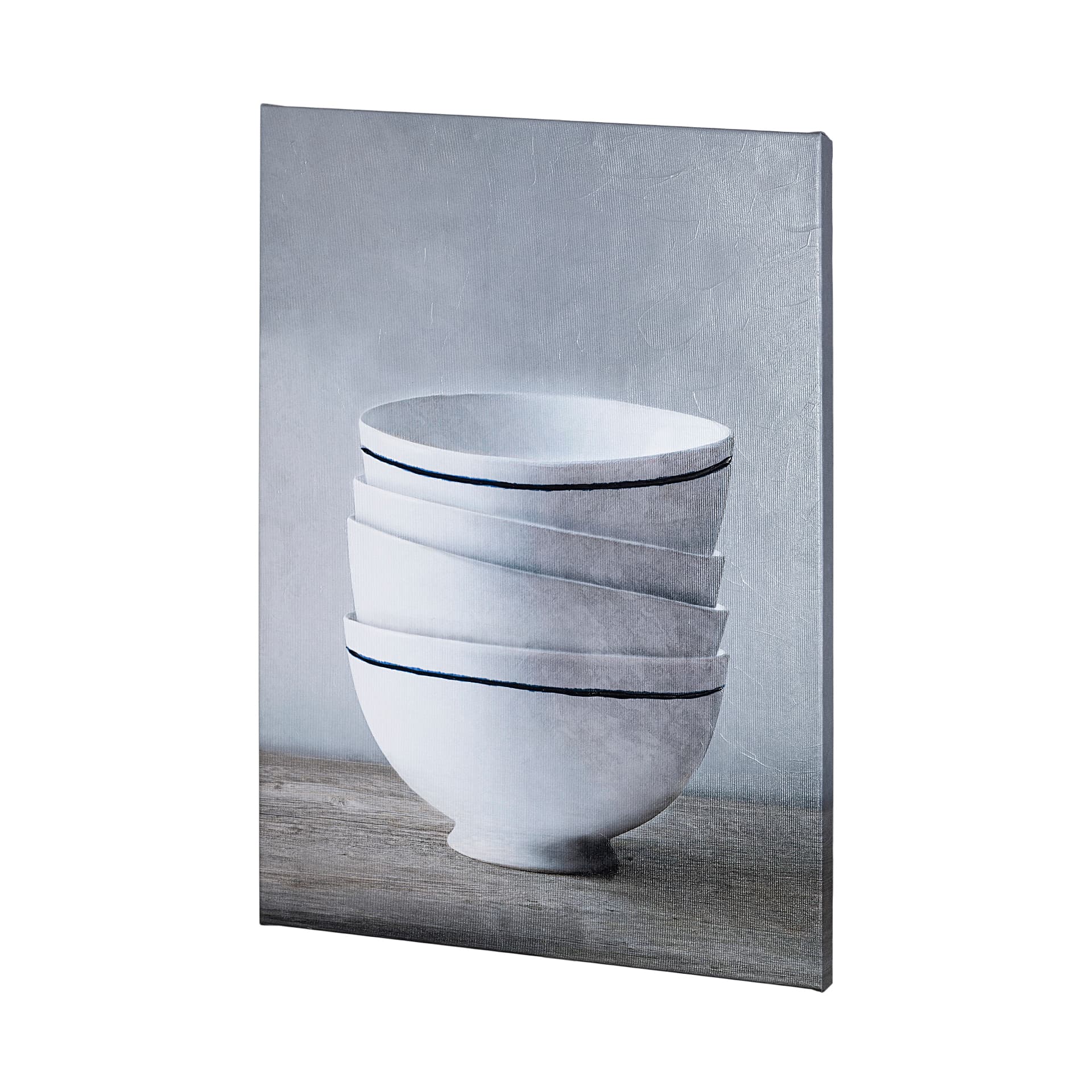 Four Artisan Bowls by Mercana Studio a Hand Embellished Textured Canvas — product photograph