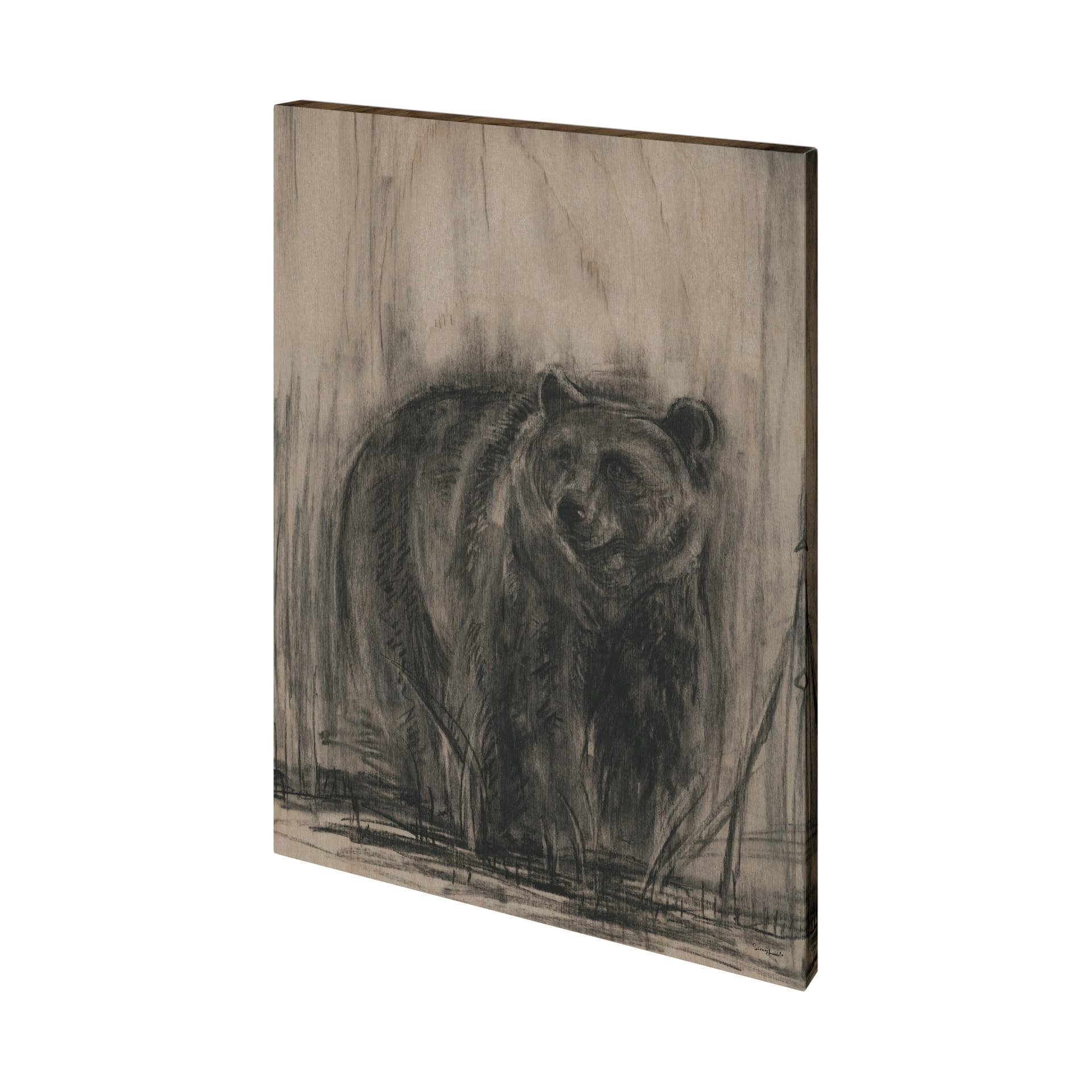 Bear & Moose II by Mercana Studio a Hand Embellished Textured Canvas — product photograph