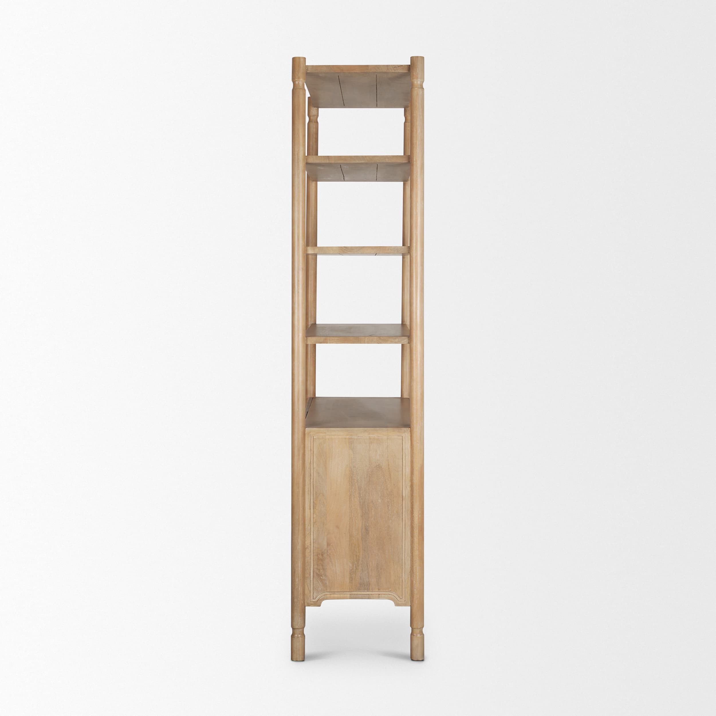 Phil Light Brown Wood 2 Door 3 Shelves Open Shelving Unit — product photograph