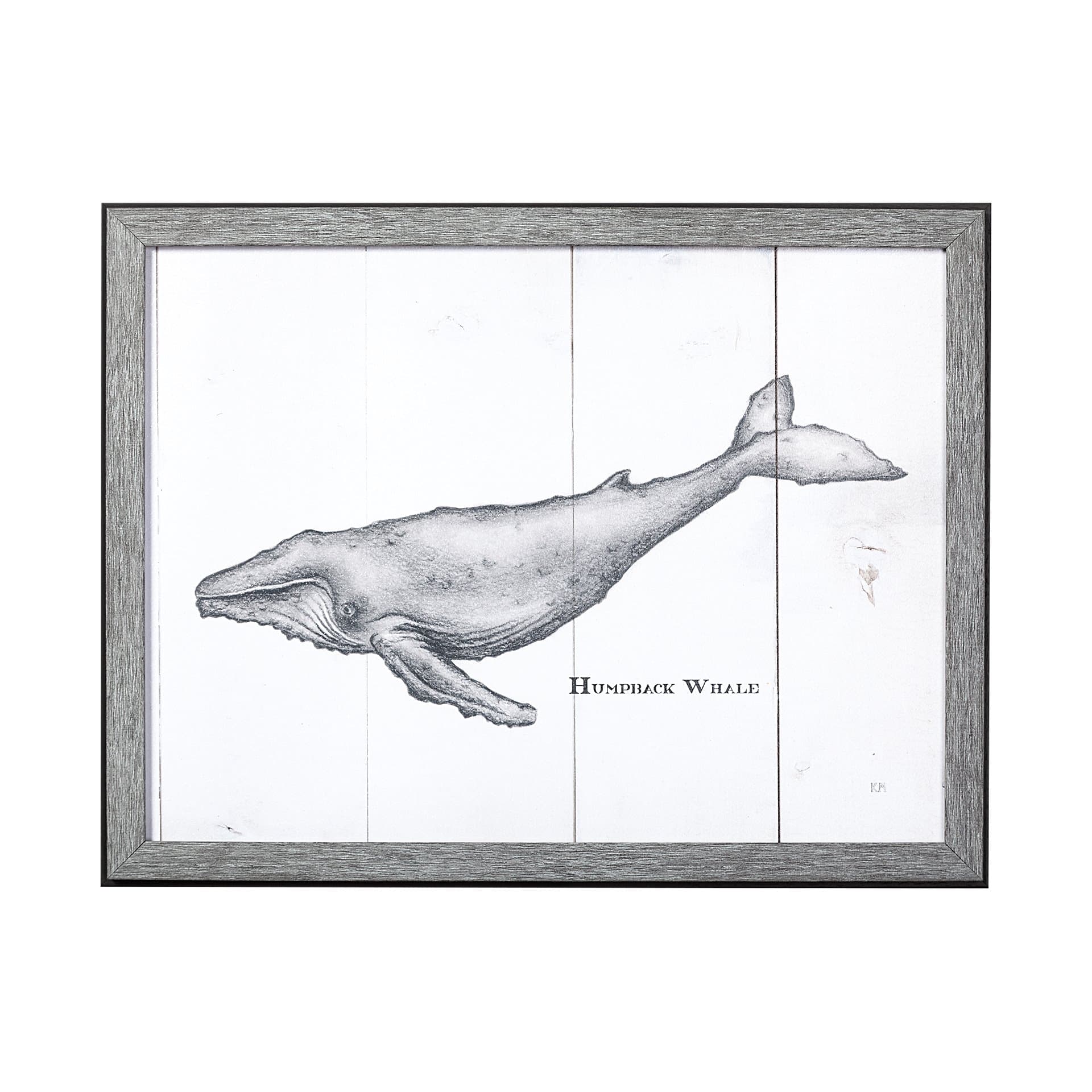 Humpback Whale by Mercana Studio a Hand Embellished Textured Framed Art Print — product photograph