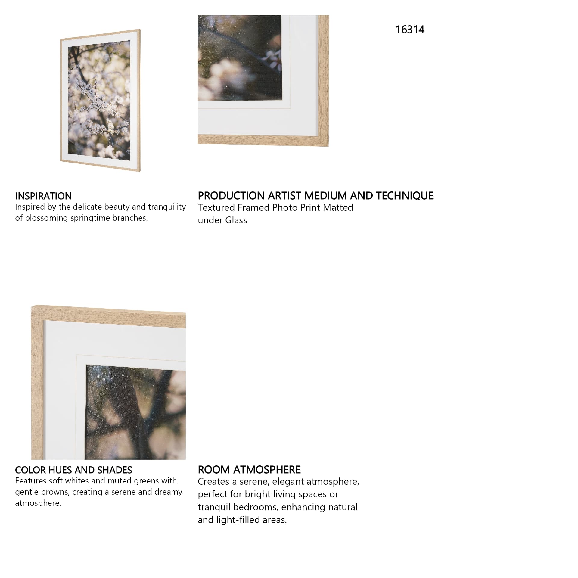 Wilde Prunus by Zaira Zarotti Textured Framed Photo Print Matted under Glass — product photograph