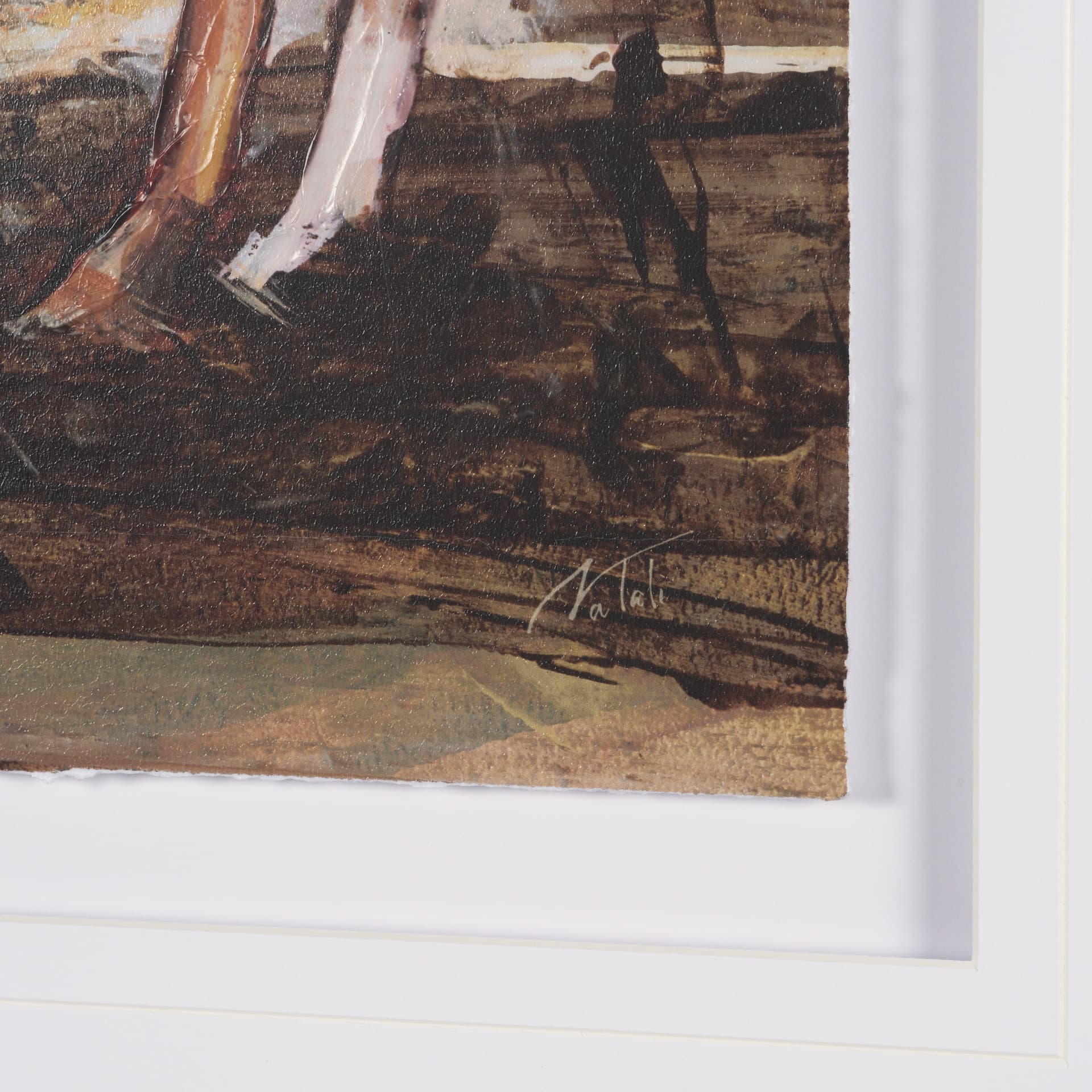 Equine Echoes II by Mercana Studio Hand Embelished Textured Framed Artwork Matted under Glass — product photograph