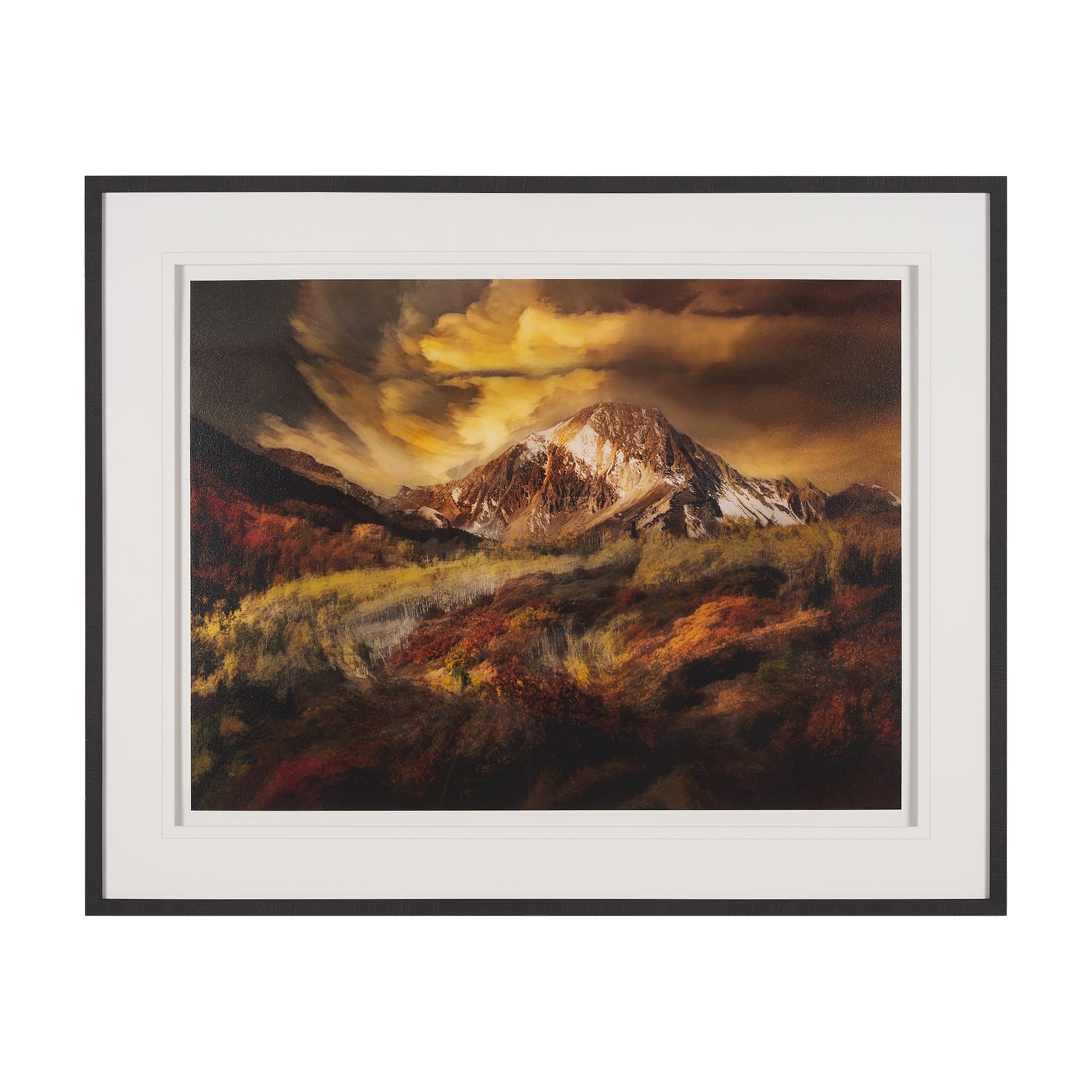 Peak Pursuit by Bobbie Goodrich a Hand Embellished Framed Photo Art Print Matted under Glass — product photograph