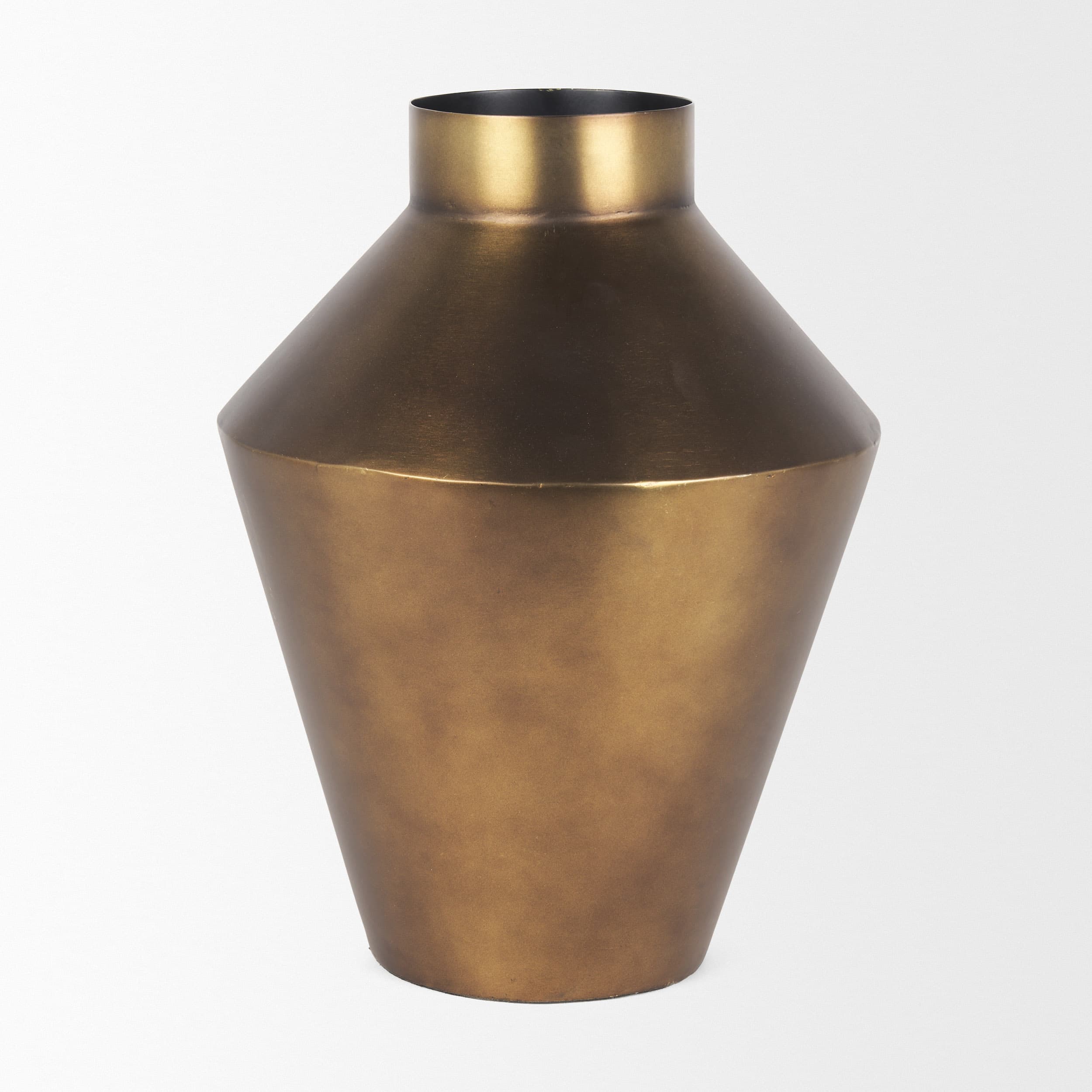 Perrin Large Brushed Gold Metal Decorative Vase — product photograph