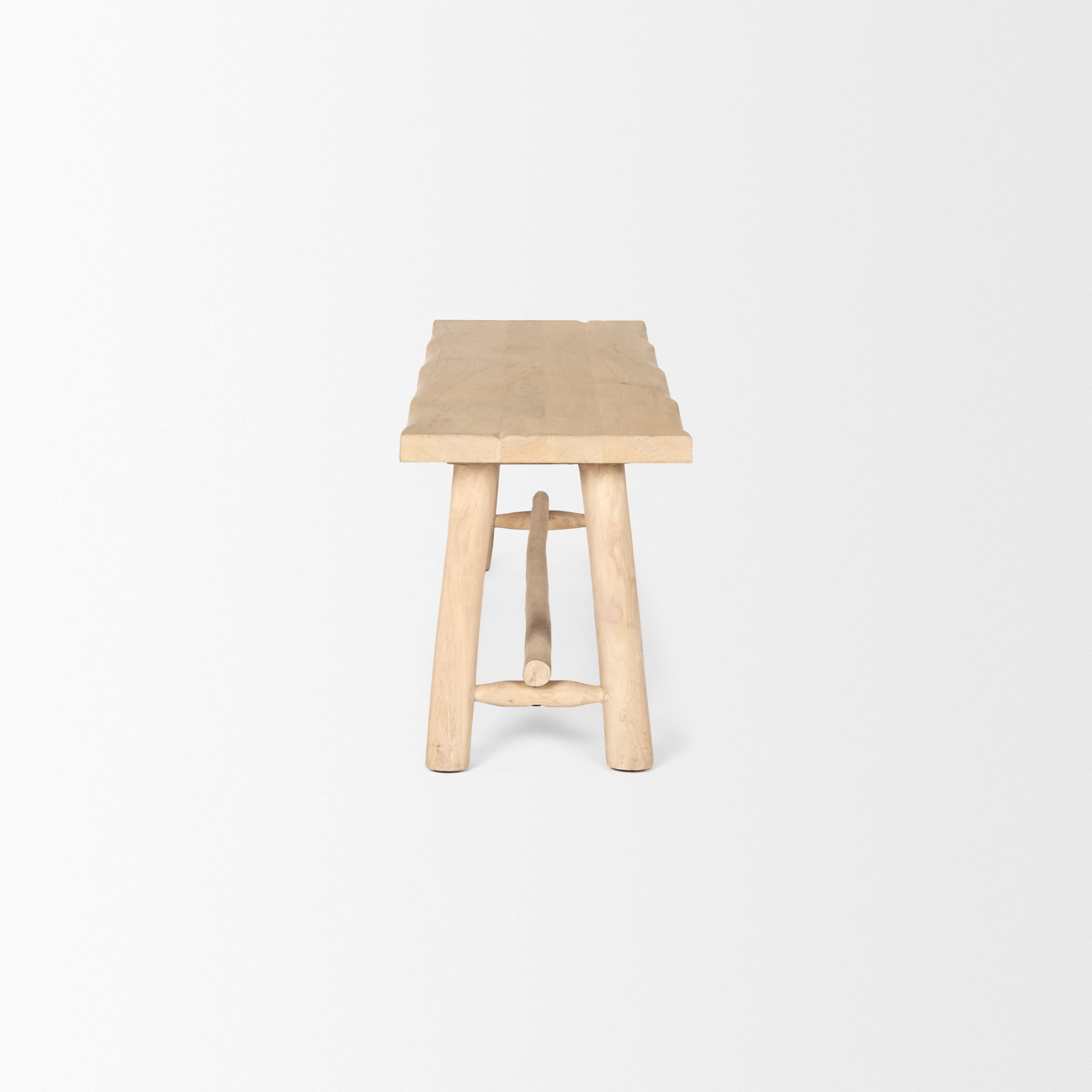 Sekou Light Brown Wooden Craftsman Bench — product photograph