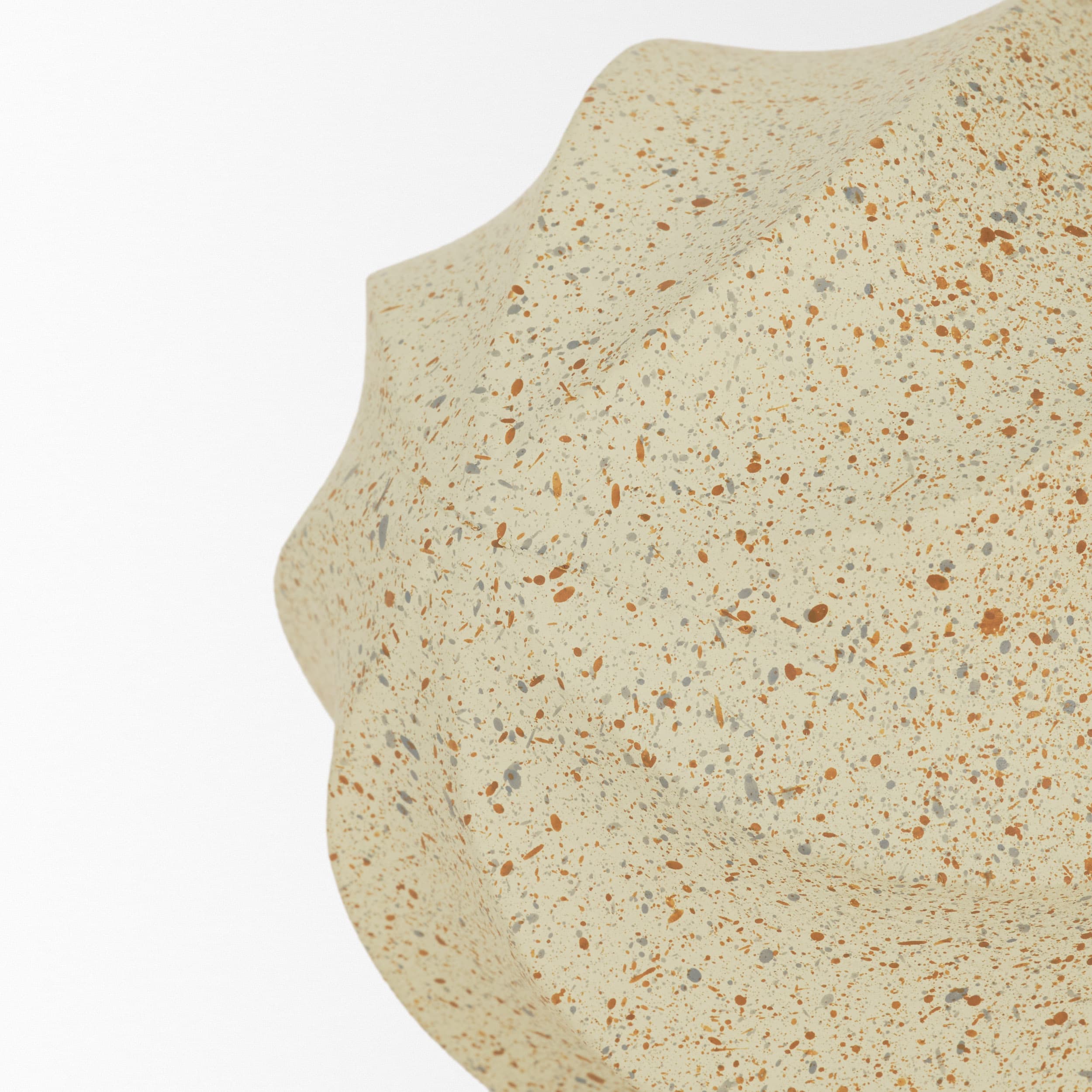 Imani Large Sculptural Textured Beige Metal Decorative Orb Object — product photograph
