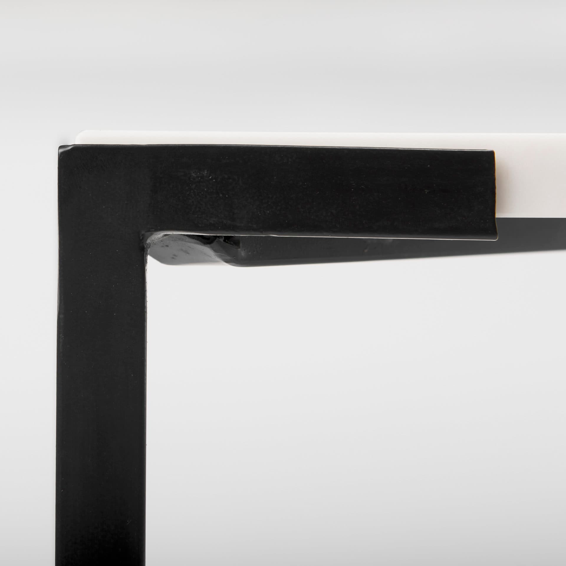 Lucas 30x30 White Marble Top Black Metal Base Coffee Table — product photograph