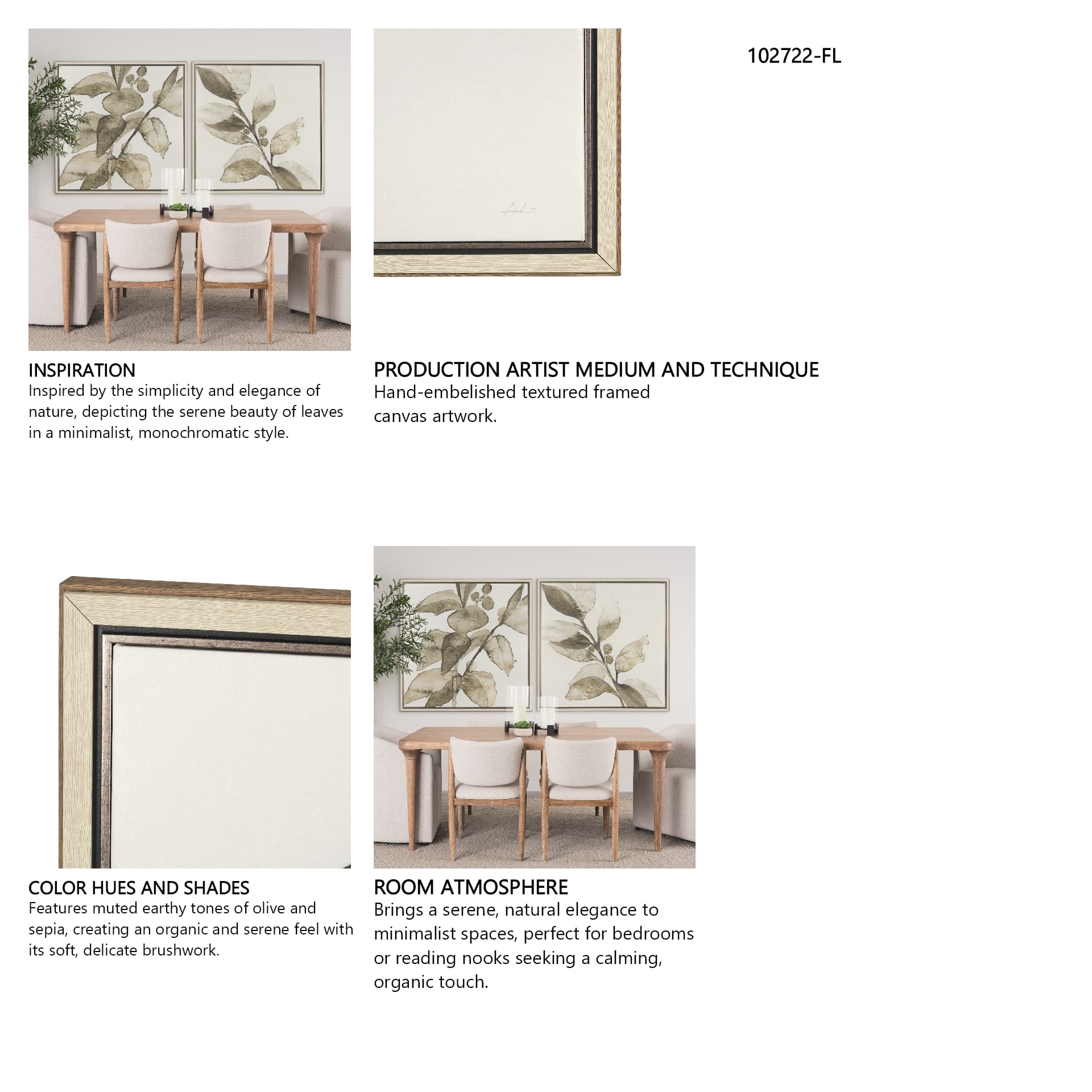 Cornus Alba II by Mercana Studio Hand-Embellished Textured Framed Canvas Artwork — in a styled room