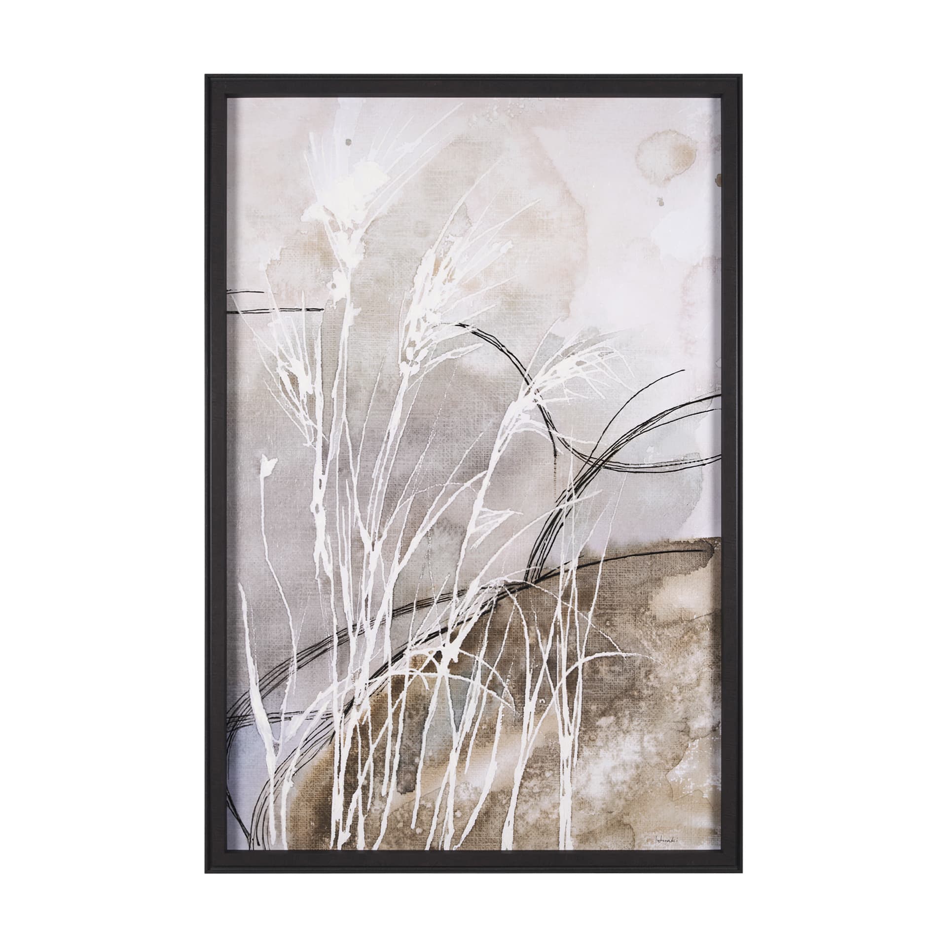 Blowing Grass II by Mercana Studio a Hand Embellished Textured Framed Art Print — product photograph