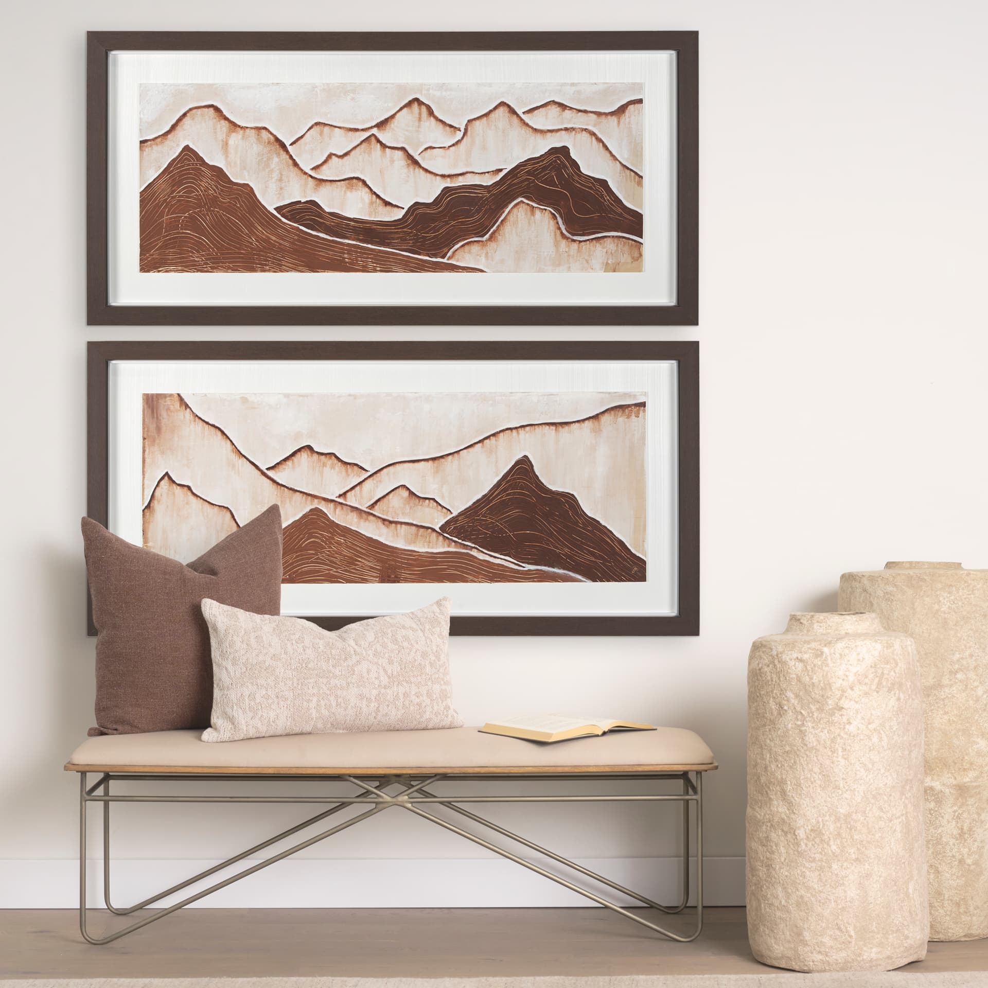 Red Rock View I by Studio M a handmade Original Framed 3D Textured Artwork under Glass — in a styled room