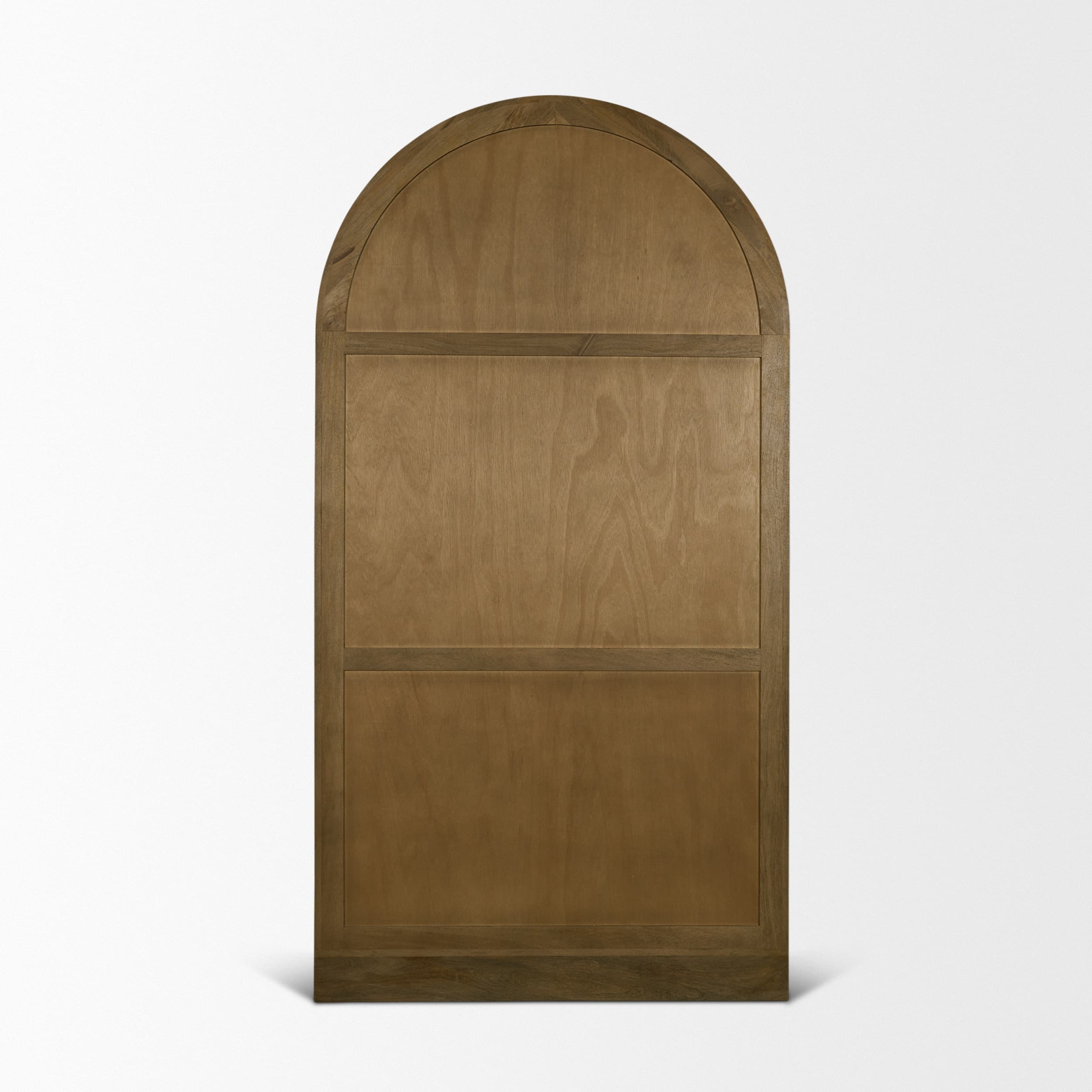 Suri Mid Brown Wood W/Glass Doors Arched Curio Cabinet — product photograph