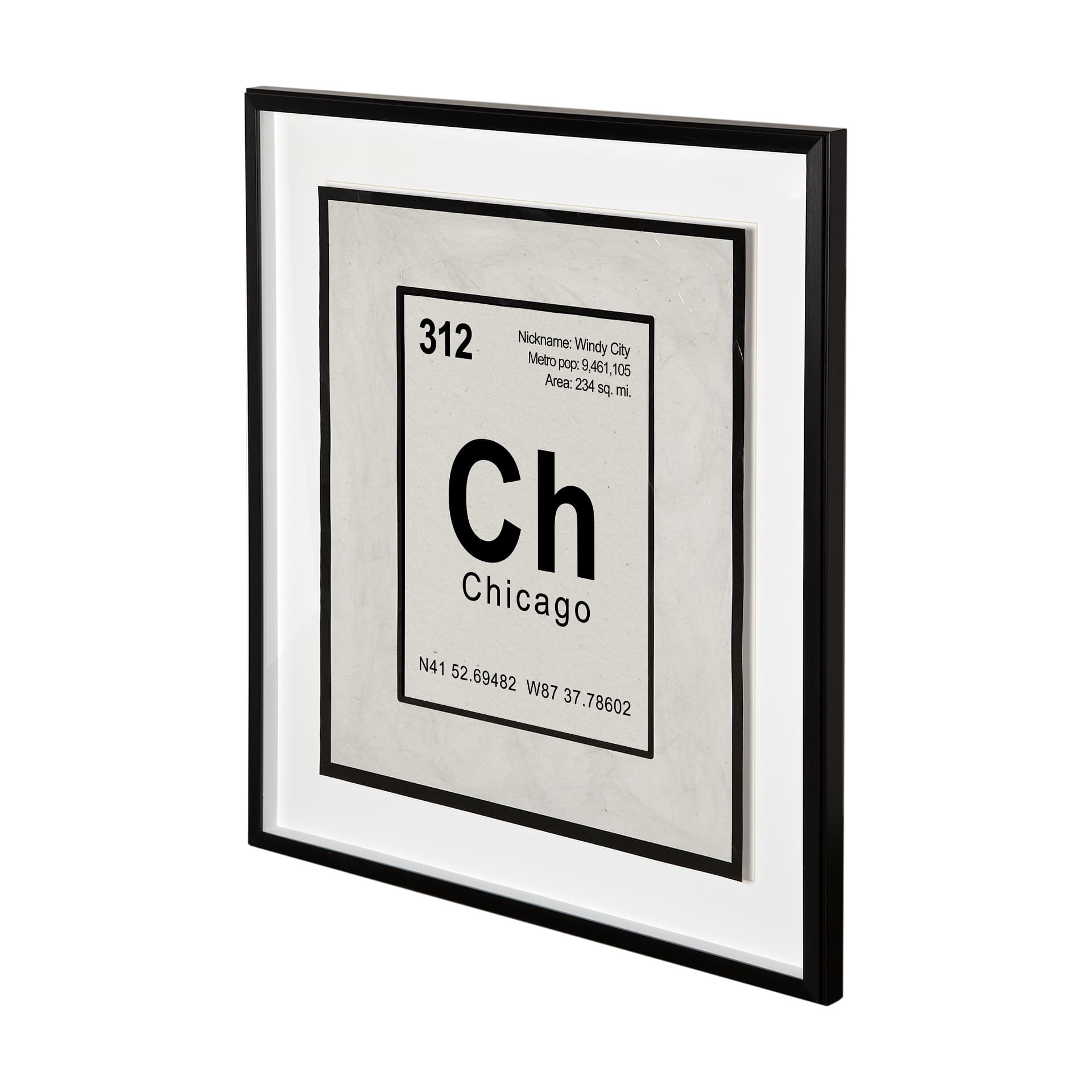 Breaking Chicago B by THE Studio a Hand Embellished Textured Framed Art Print Matted under Glass — product photograph