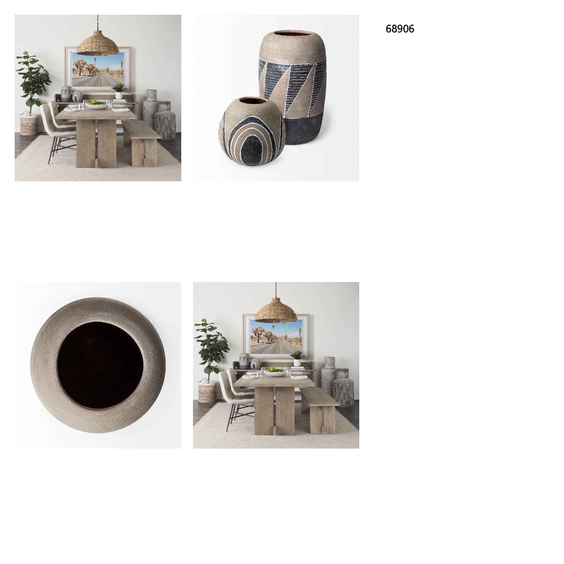 Cove Grey/Brown Ceramic Vase — in a styled room