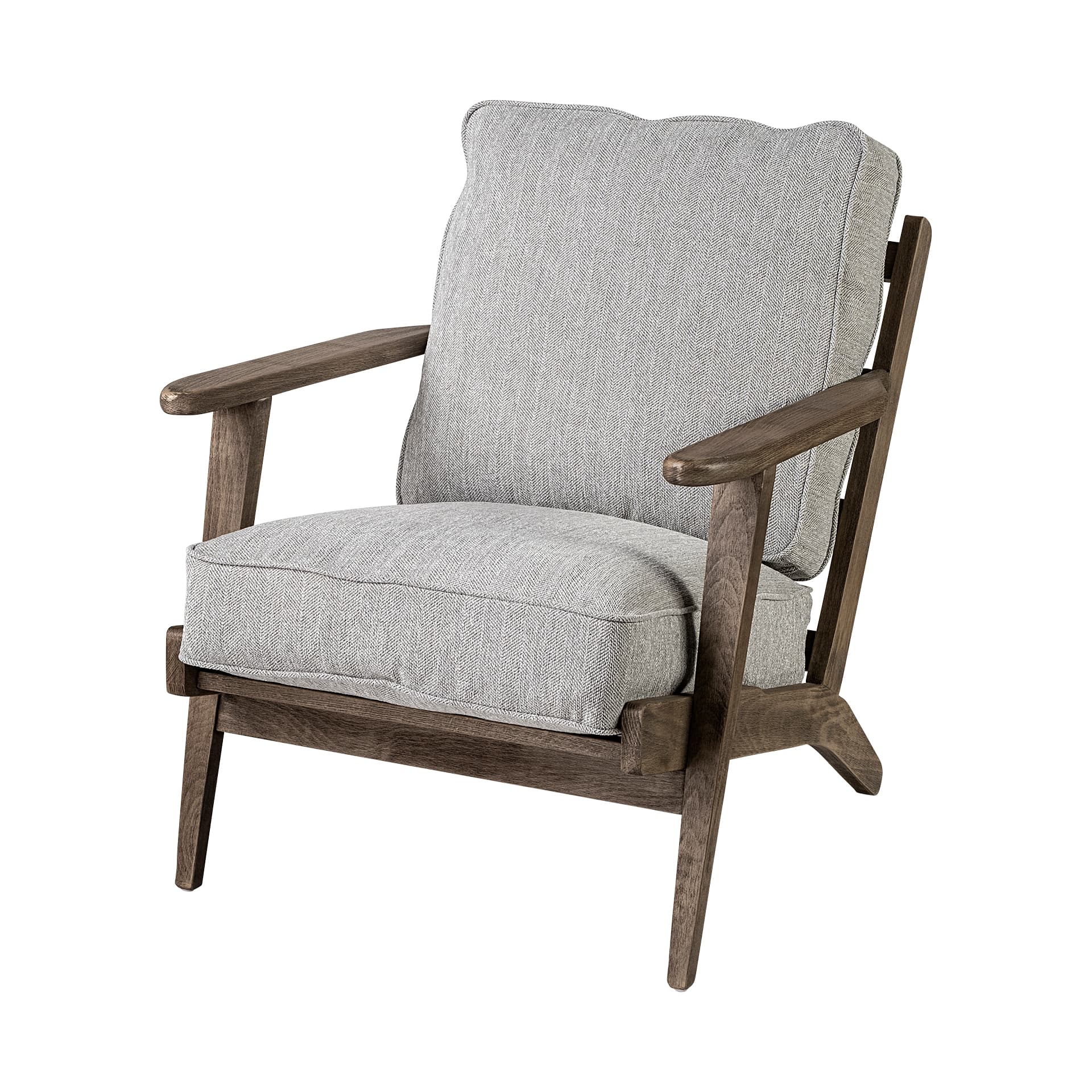Olympus VI Frost Grey Fabric Wrapped Wooden Frame Accent Chair — product photograph