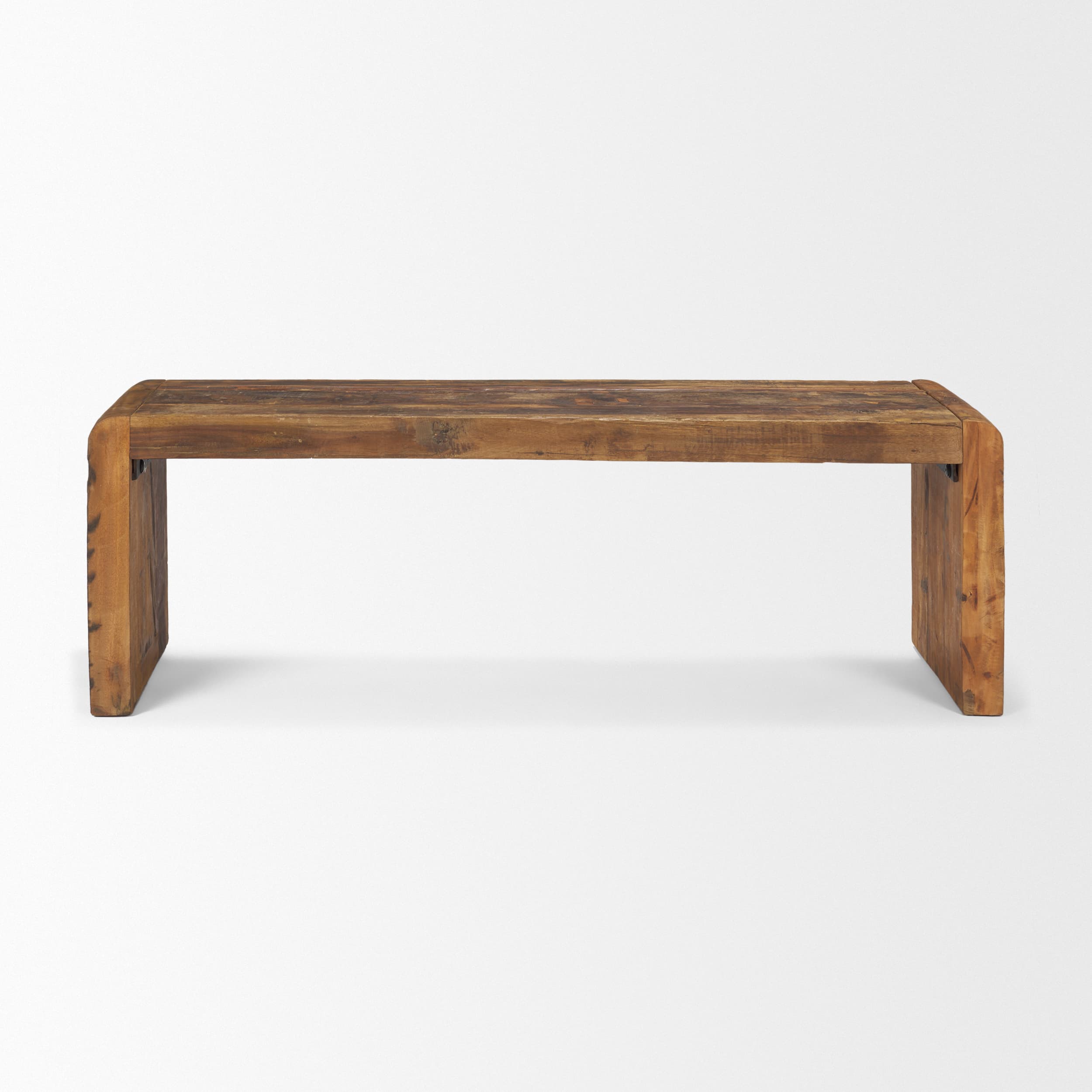 Estelle Rustic Brown Reclaimed Wood Bench — product photograph