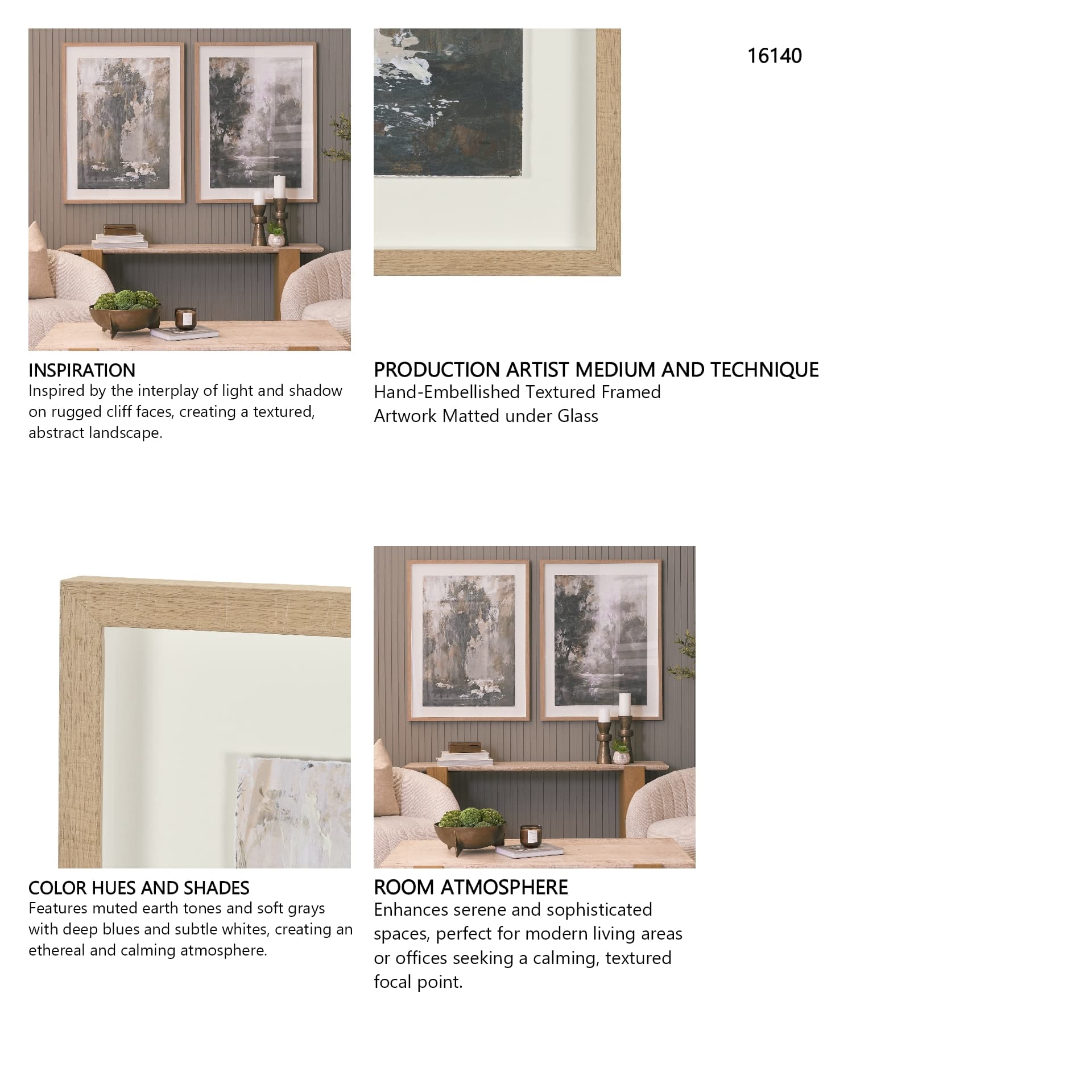 Forest Whispers I by Mercana Studio Hand-Embellished Textured Framed Artwork Matted under Glass — in a styled room