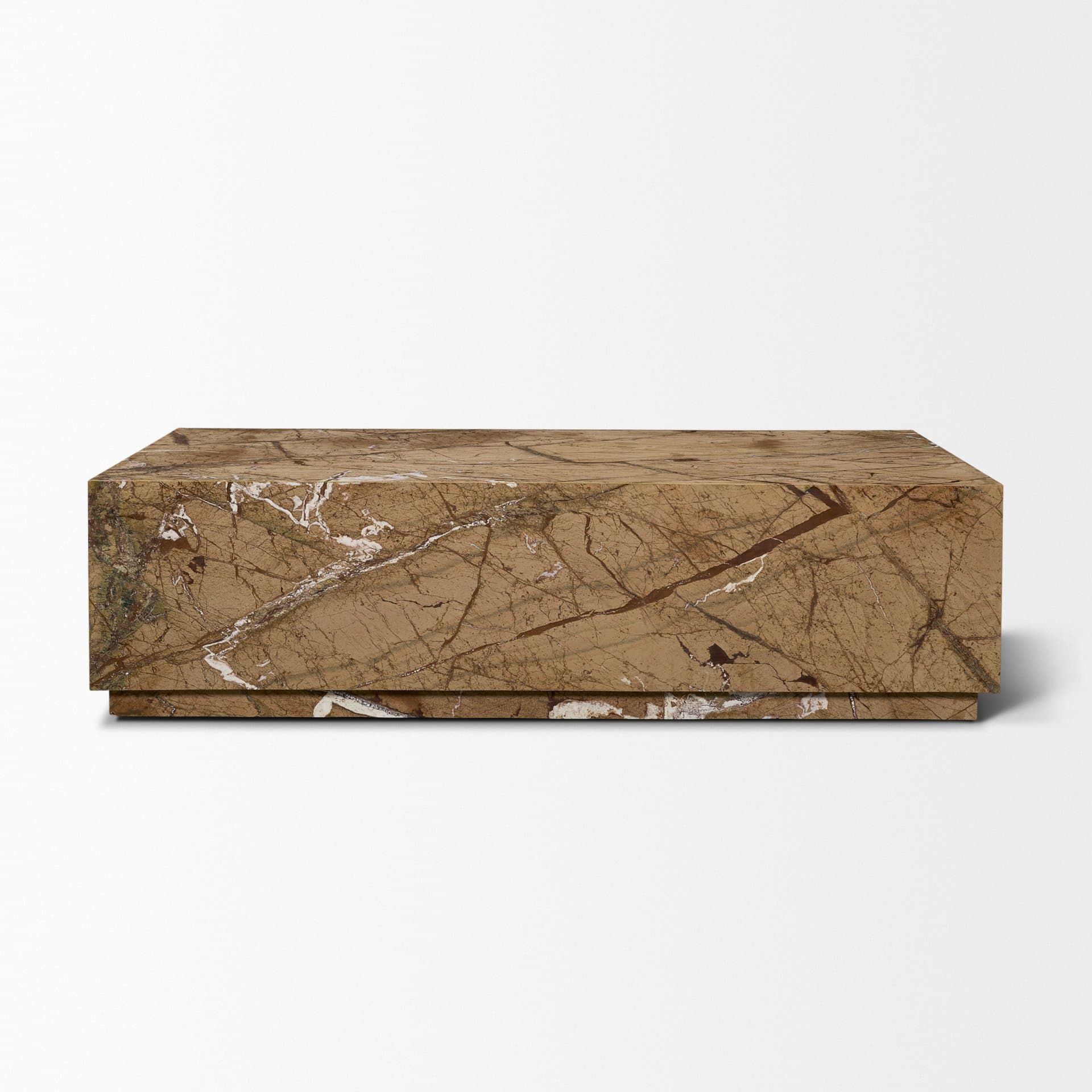 Matteo Solid Rainforest Rust Marble Rectangular Coffee Table — product photograph