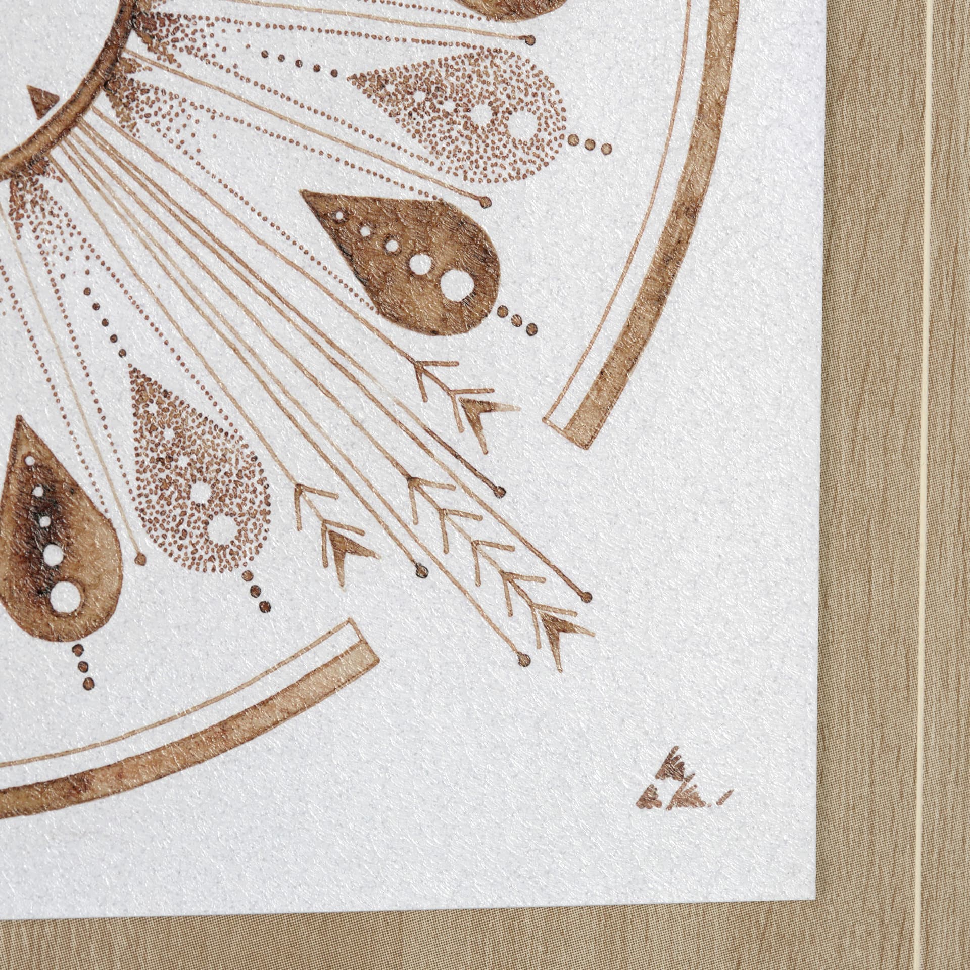 Sandpainting-Watercolor II by Mercana Studio Hand Embellished Framed Art Print Matted under Glass — product photograph