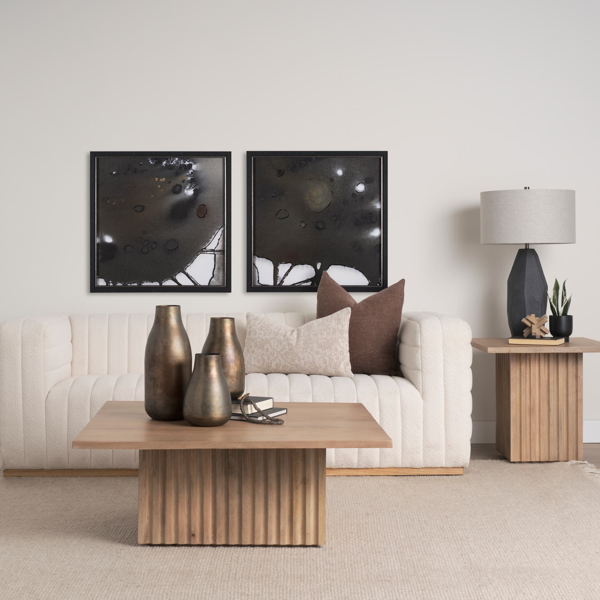 Tributary IV by Mercana Studio a Hand Embellished Textured Framed Art Print — in a styled room