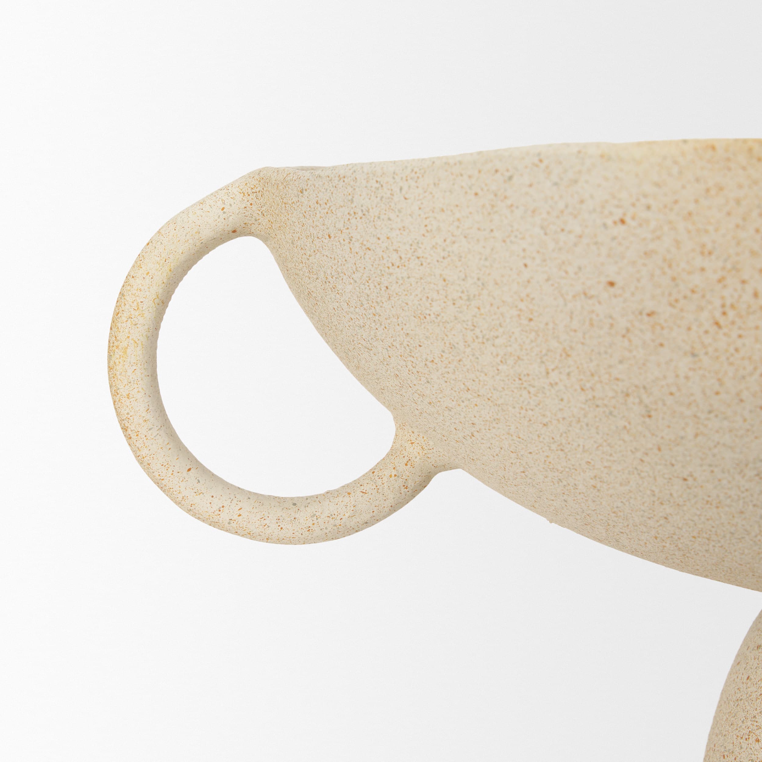 Radka Beige Textured Large Metal Decorative Bowl — product photograph