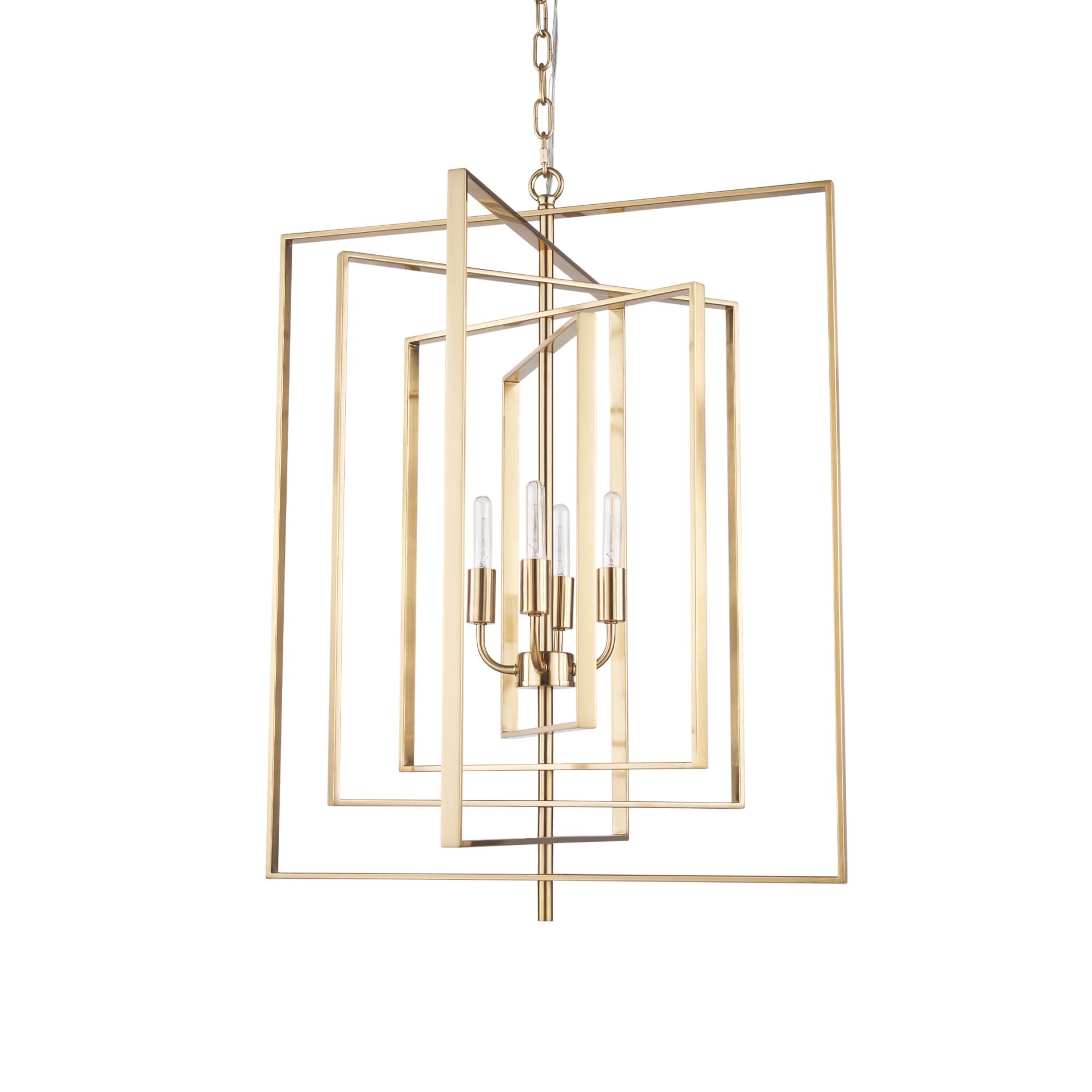 Colleen Antiqued Gold Metal 4-Light Chandelier — product photograph
