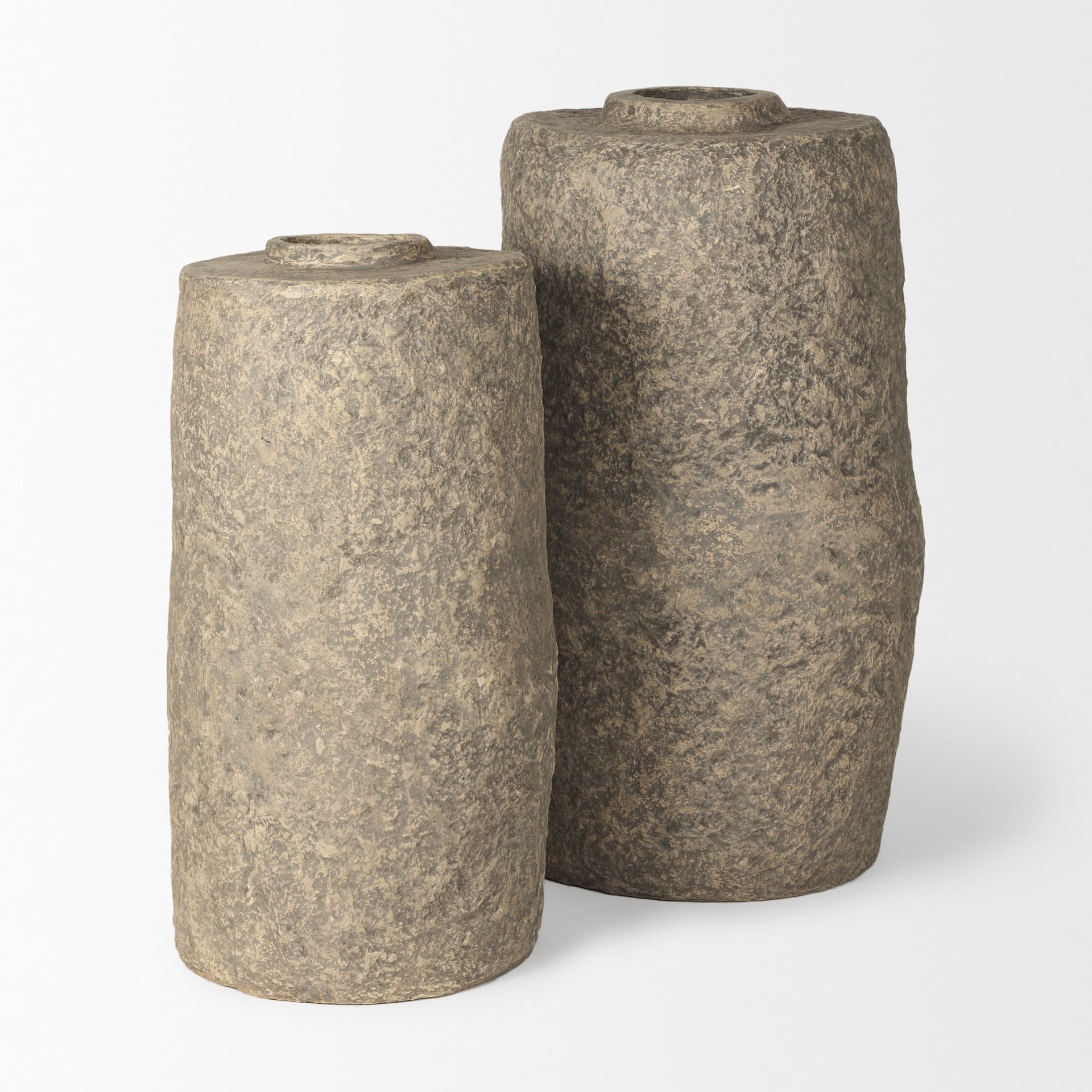 Rama Small Gray Paper Mache Floor Vase — product photograph