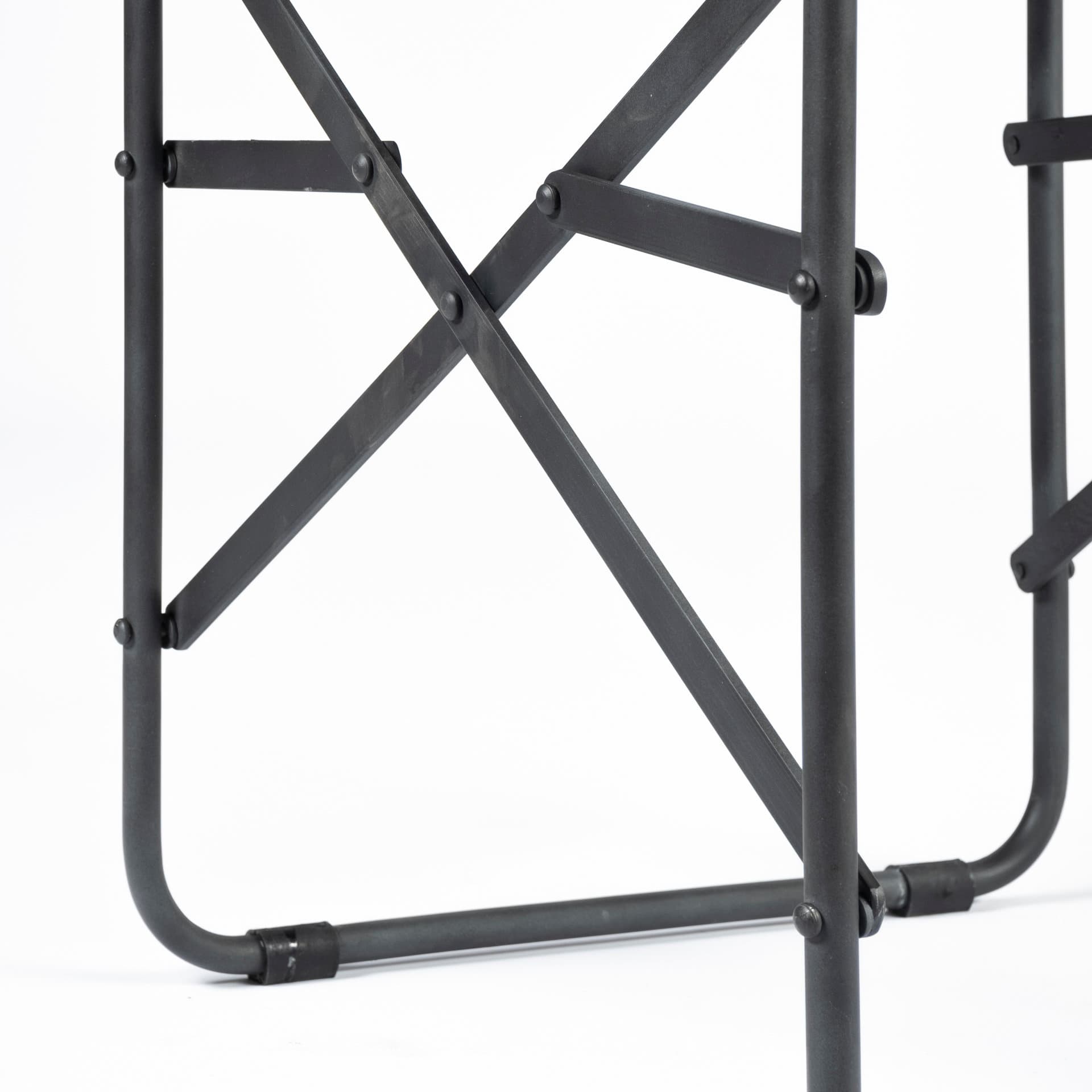 Direttore Curved Back Dining Side Chair | Black Leather w/ Black Iron — product photograph