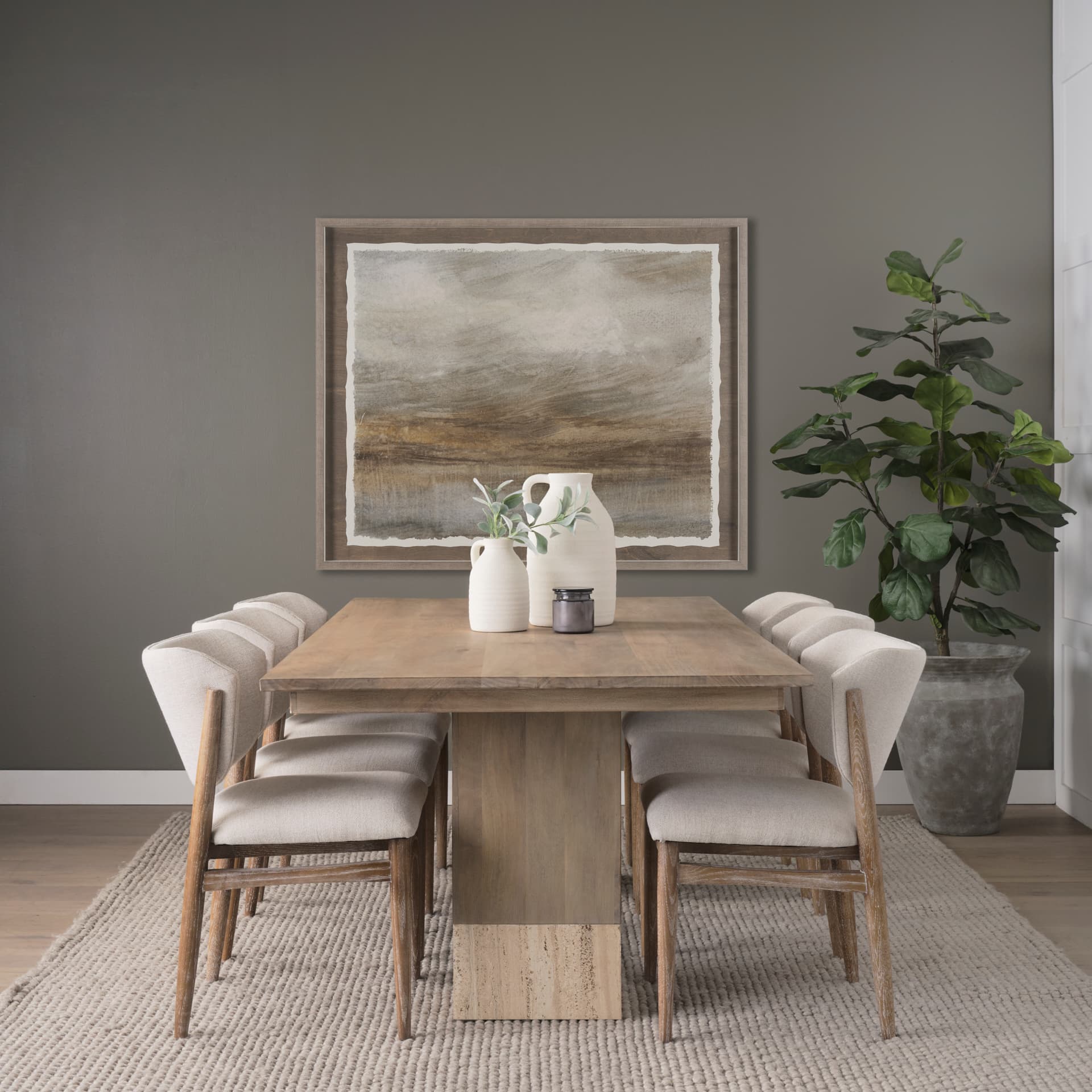 Unsettled Sky by Mercana Studio a Hand Embellished Framed Art Print Matted under Glass — in a styled room