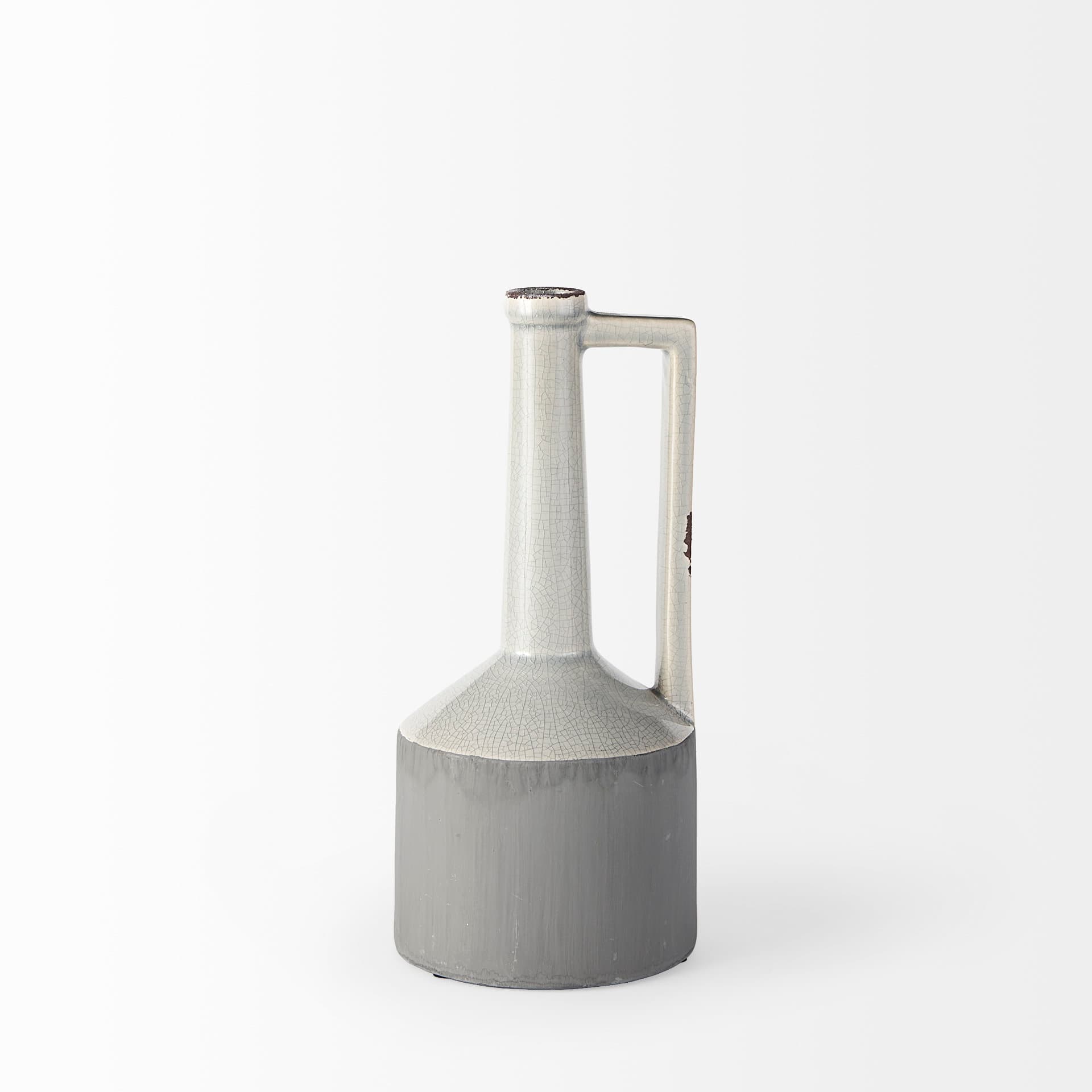 Burton 14.2H Medium Two Tone Gray Ceramic Jug Vase — product photograph