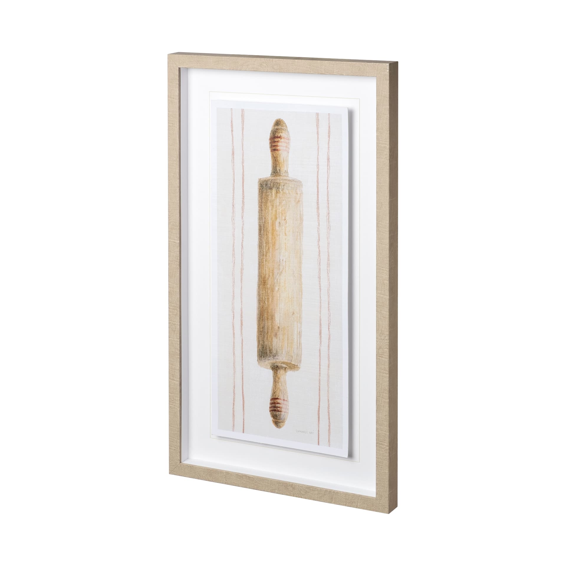 Floursack Kitchen I by Mercana Studio Hand Embellished Textured Framed Art Print Matted under Glass — product photograph